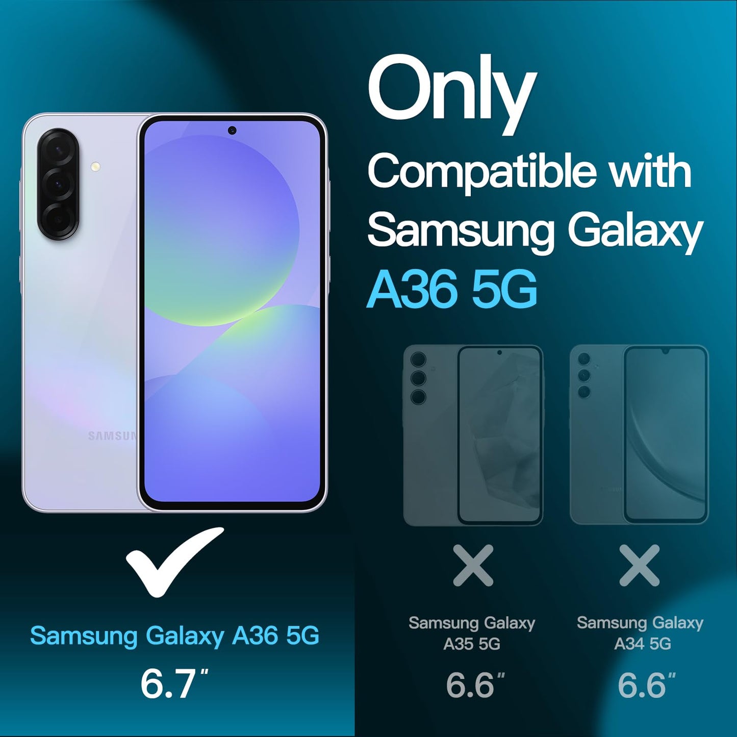 JETech Schutzfolie für Samsung Galaxy A54 5G 6,4 Zoll, 9H Panzer Schutz Glas Folie Displayschutz, Kratzfest, HD Klar, 3 Stück