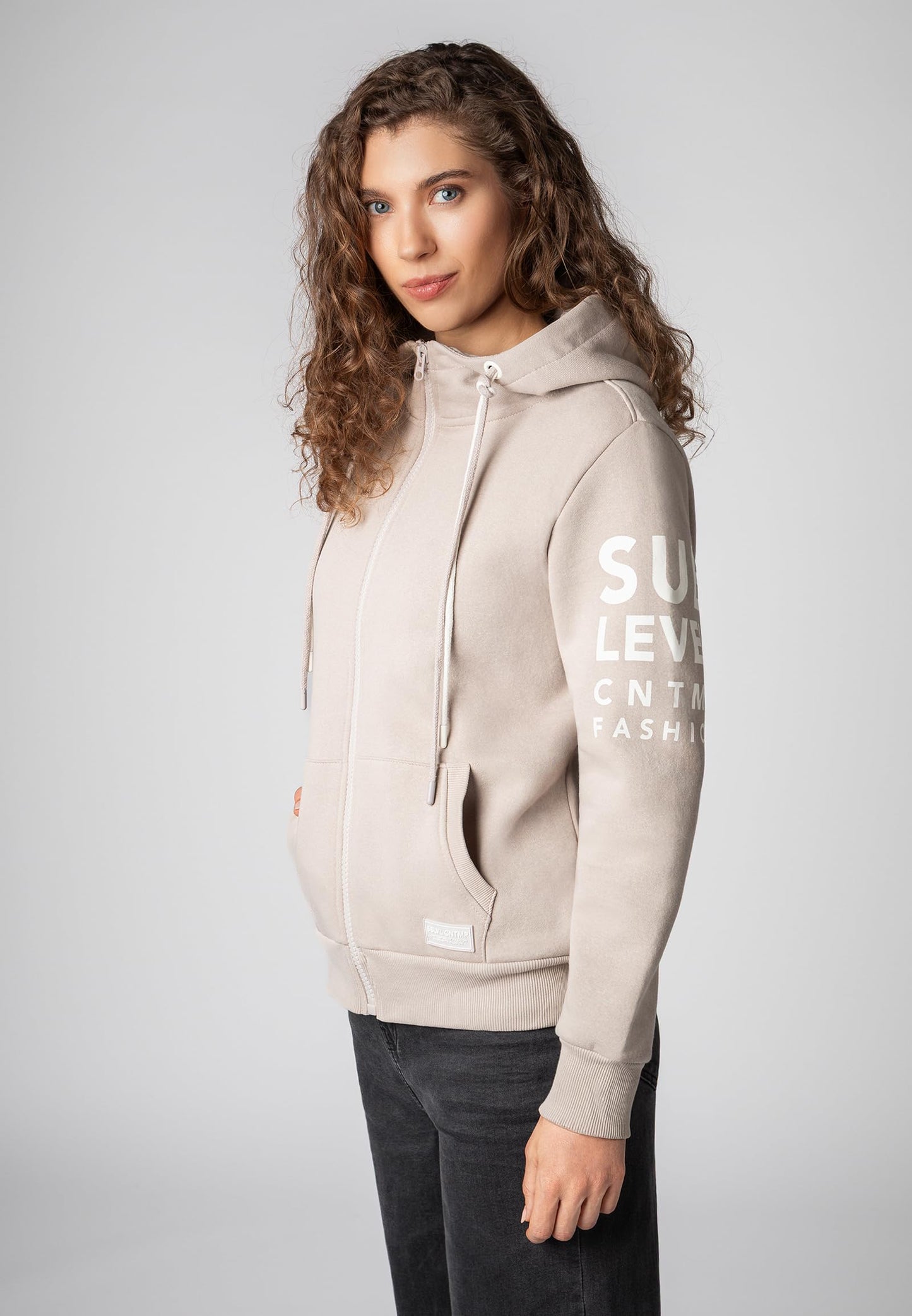 Sublevel Damen Sweathoodie Kapuzenpullover Sweatjacke mit Prints und Kapuze