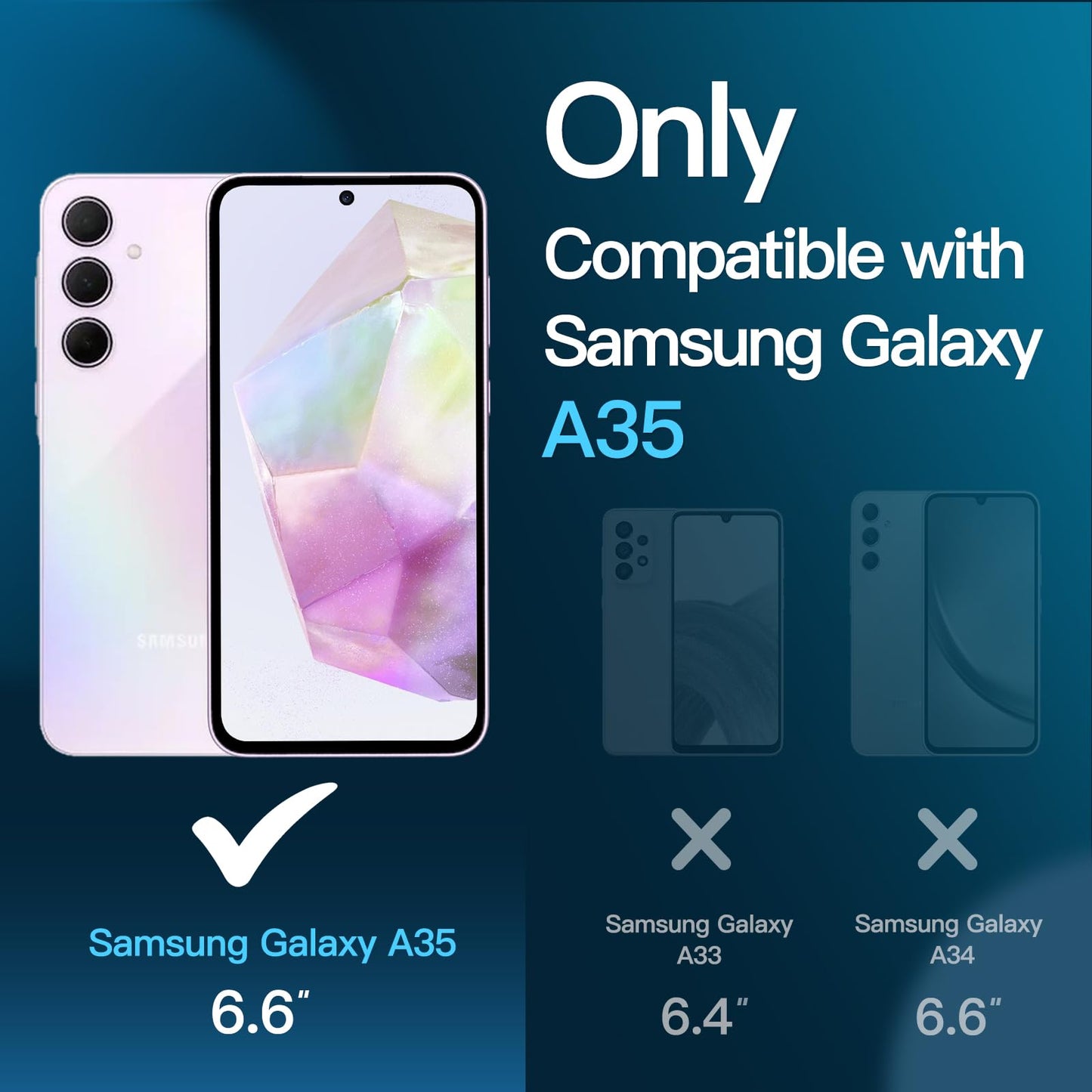 JETech Schutzfolie für Samsung Galaxy A54 5G 6,4 Zoll, 9H Panzer Schutz Glas Folie Displayschutz, Kratzfest, HD Klar, 3 Stück