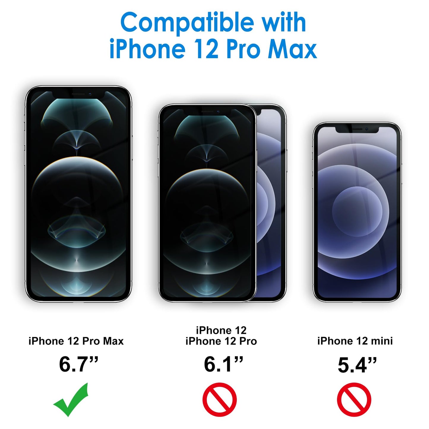 JETech Screen Protector for iPhone 12/12 Pro 6.1 Inch, Tempered Glass Screen Protector, Pack of 3