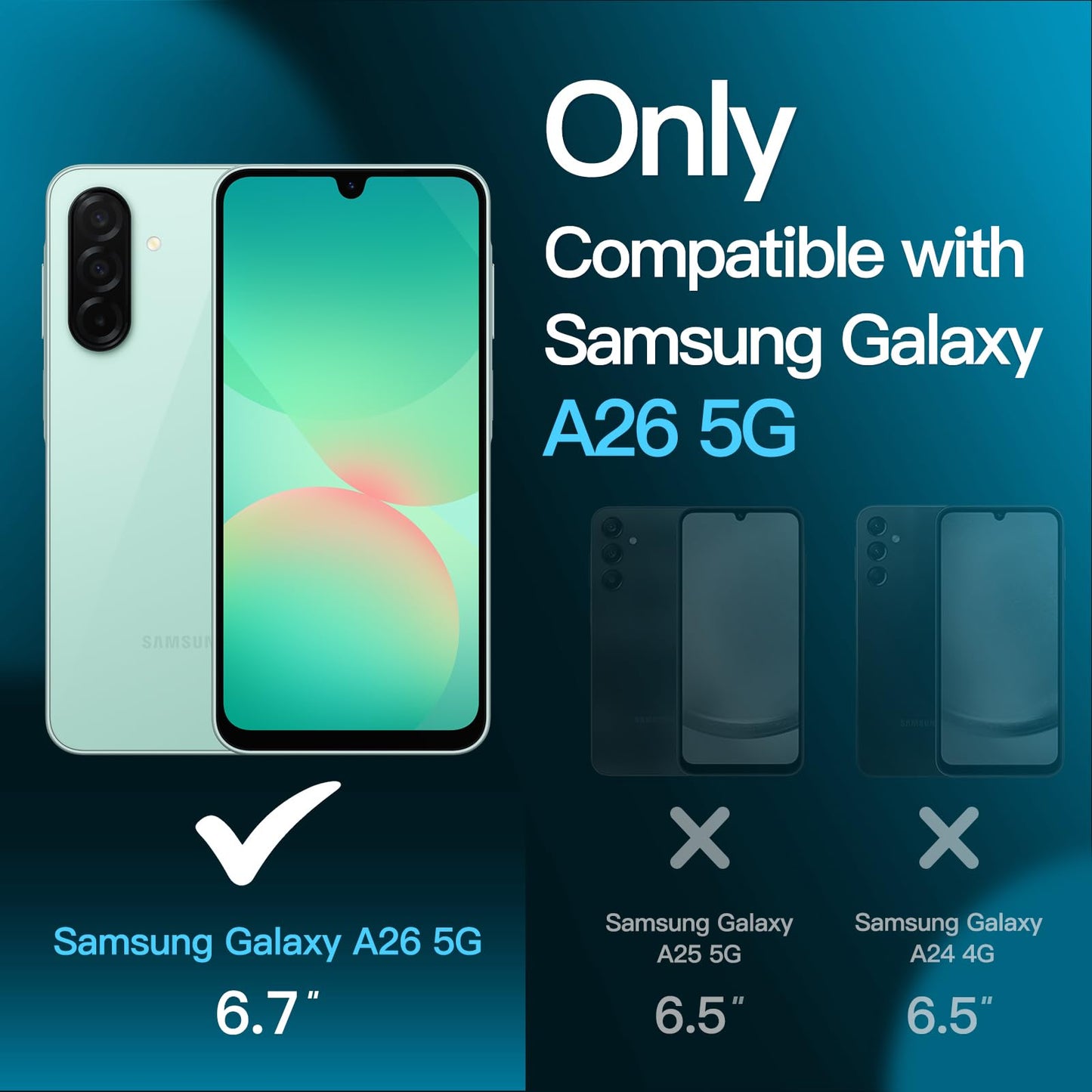 JETech Schutzfolie für Samsung Galaxy A54 5G 6,4 Zoll, 9H Panzer Schutz Glas Folie Displayschutz, Kratzfest, HD Klar, 3 Stück