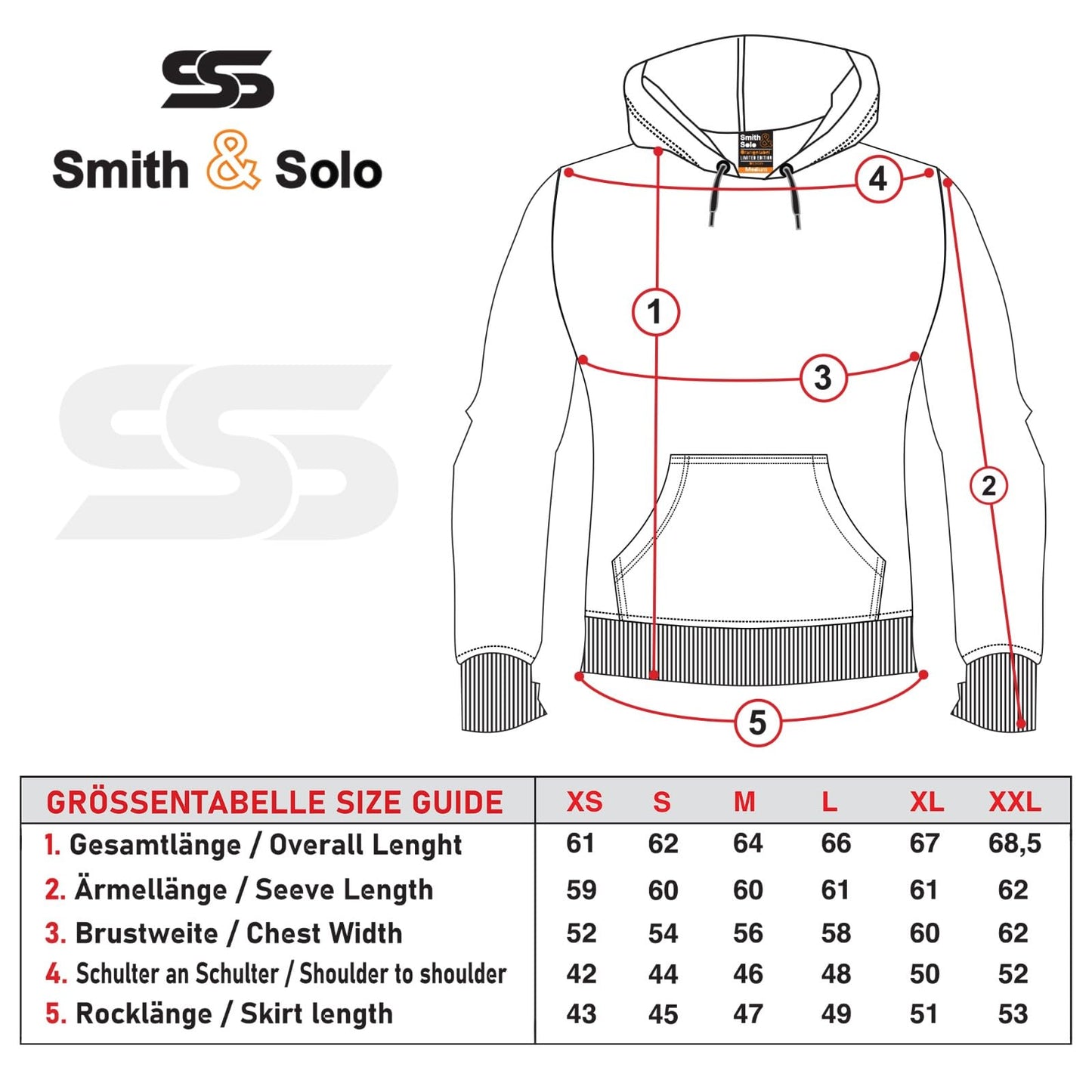 Smith & Solo Hoodie Damen – Kapuzenpullover Frauen Baumwolle Long, mit Kapuze Pullover Sweatshirt Rundhals, Slim Fit Freizeit Sport Langarmshirt, Hoodies Training - Pulli Streetwear