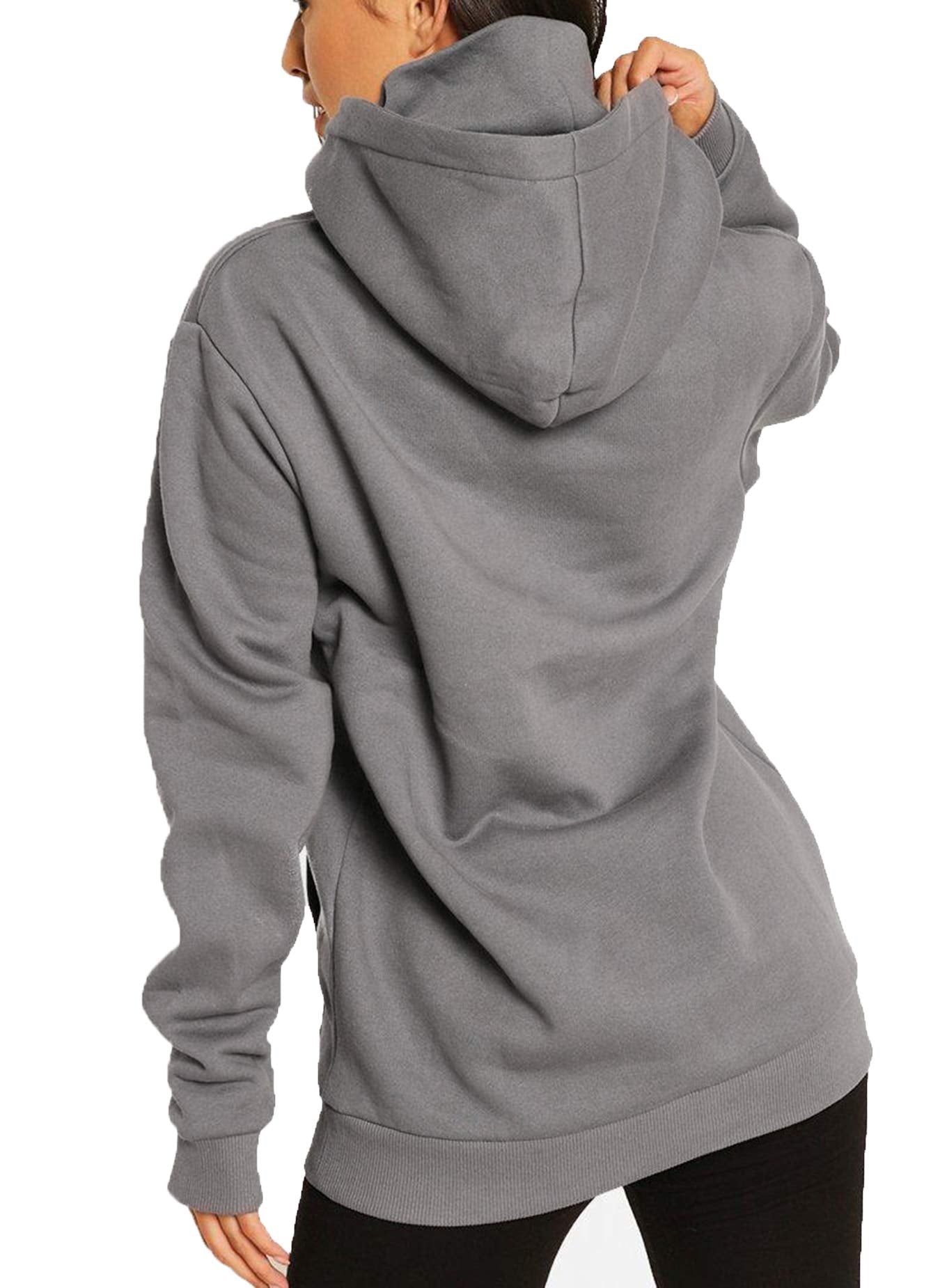 Damen Hoodie Kapuzenpullover Langarm Sweatshirt Winter Pullover Hochkragen Sweatjacke Kapuzen Pullis
