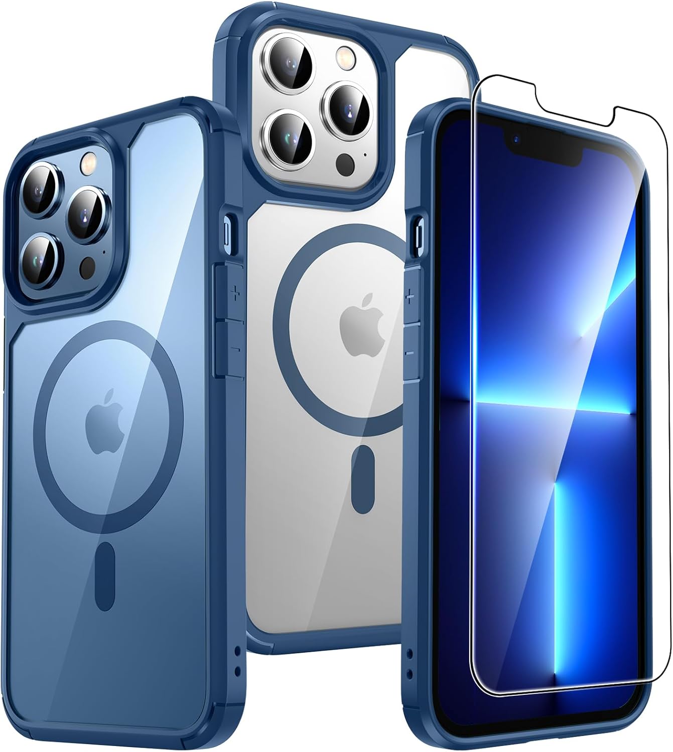TAURI für iPhone 17 Hülle 6,3" mit Panzer Schutz Glas Folie, Kompatibel mit MagSafe, Schutz nach Militärstandard, [Anti-Vergilbung] Stoßfest Transparent Magnetisch Handyhülle - Durchsichtig