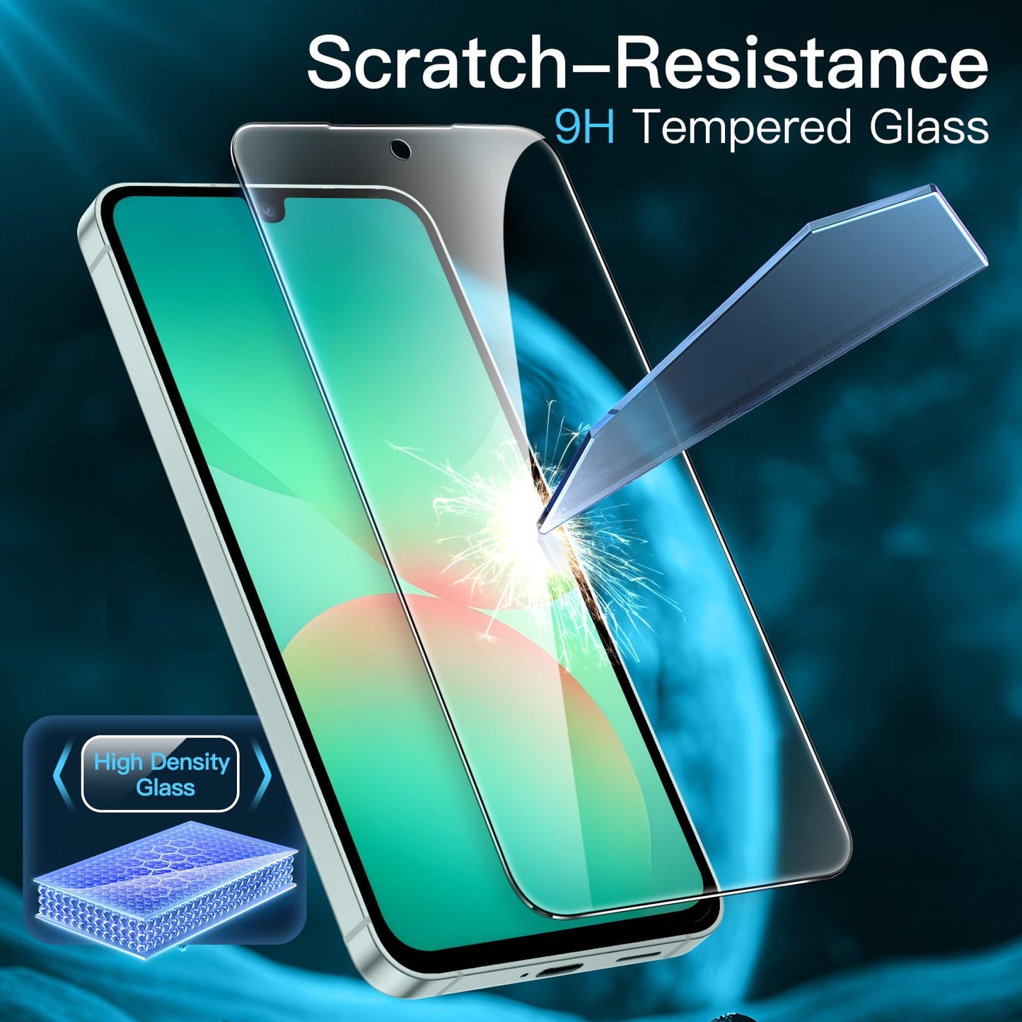 JETech Schutzfolie für Samsung Galaxy A54 5G 6,4 Zoll, 9H Panzer Schutz Glas Folie Displayschutz, Kratzfest, HD Klar, 3 Stück