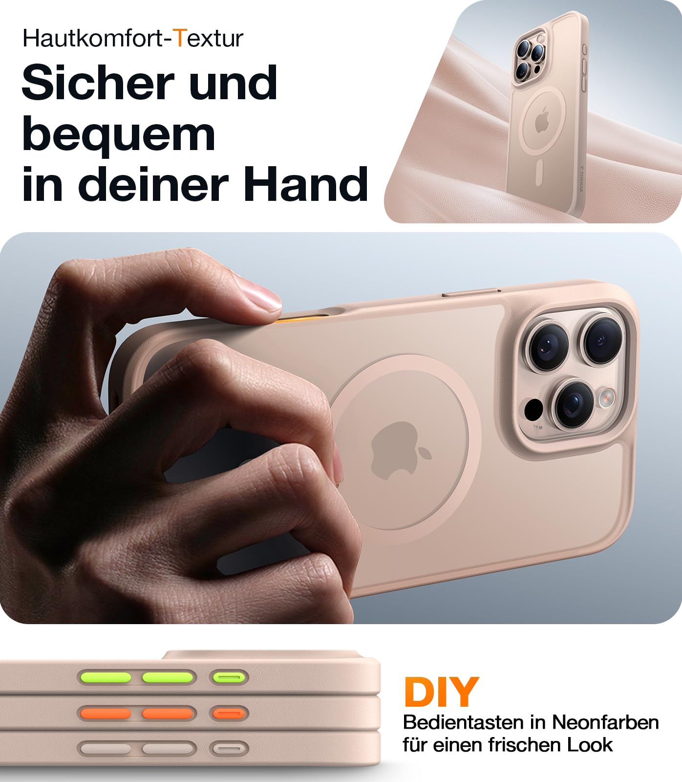 TORRAS Guardian-Mag für iPhone 17 Pro Hülle für MagSafe (Zertifizierte Militärschutz und Magnetkraft) Handyhülle iPhone 17 Pro Case Extrem Haltbarkeit Hülle Stoßfest Kratzfest Cover, Matt Blau