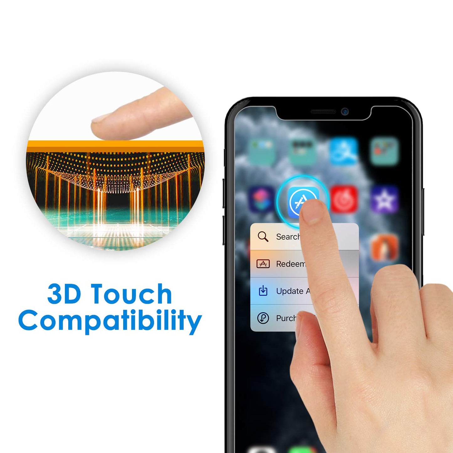 JETech Screen Protector for iPhone 12/12 Pro 6.1 Inch, Tempered Glass Screen Protector, Pack of 3