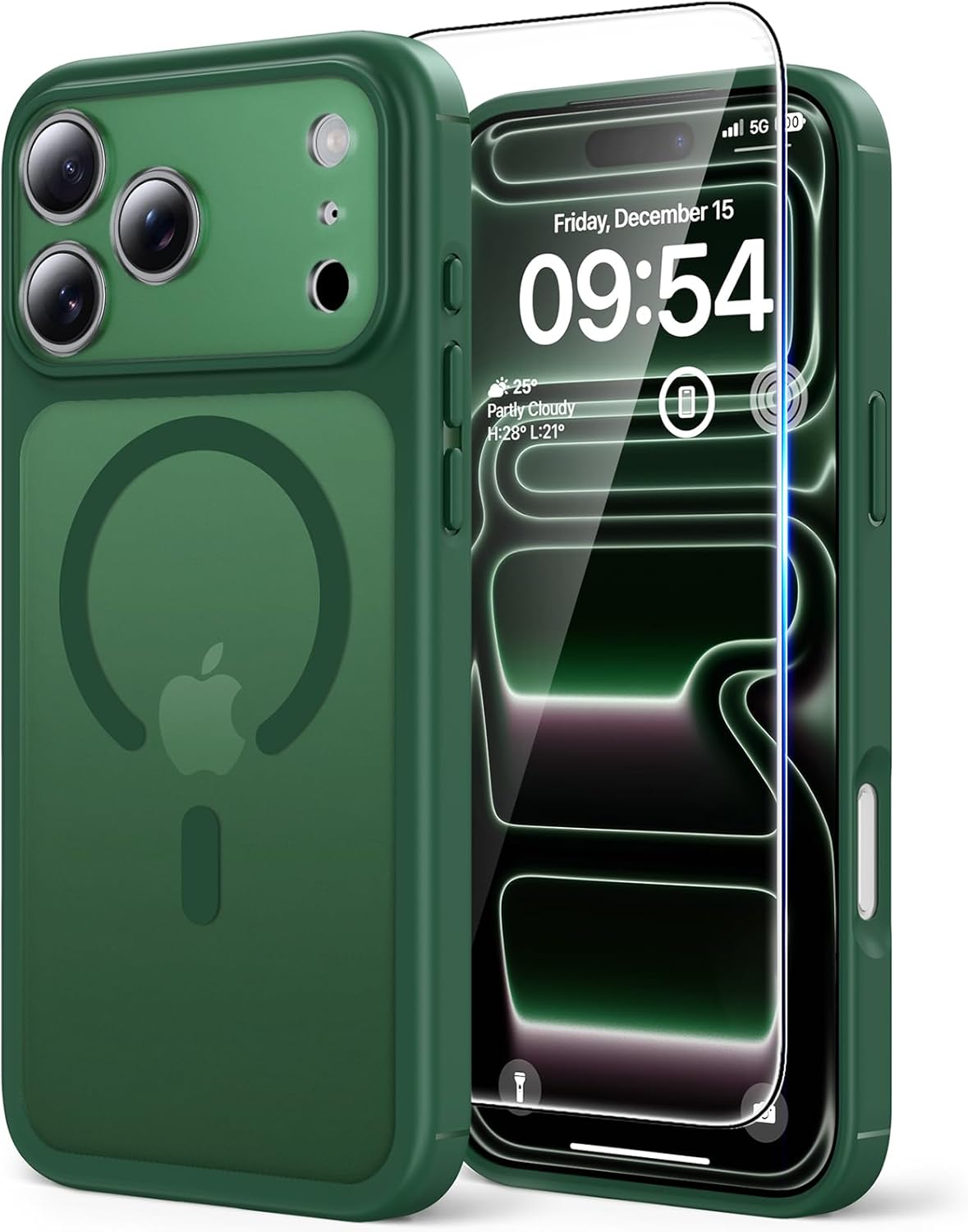 TAURI für iPhone 17 Hülle 6,3" mit Panzer Schutz Glas Folie, Kompatibel mit MagSafe, Schutz nach Militärstandard, [Anti-Vergilbung] Stoßfest Transparent Magnetisch Handyhülle - Durchsichtig