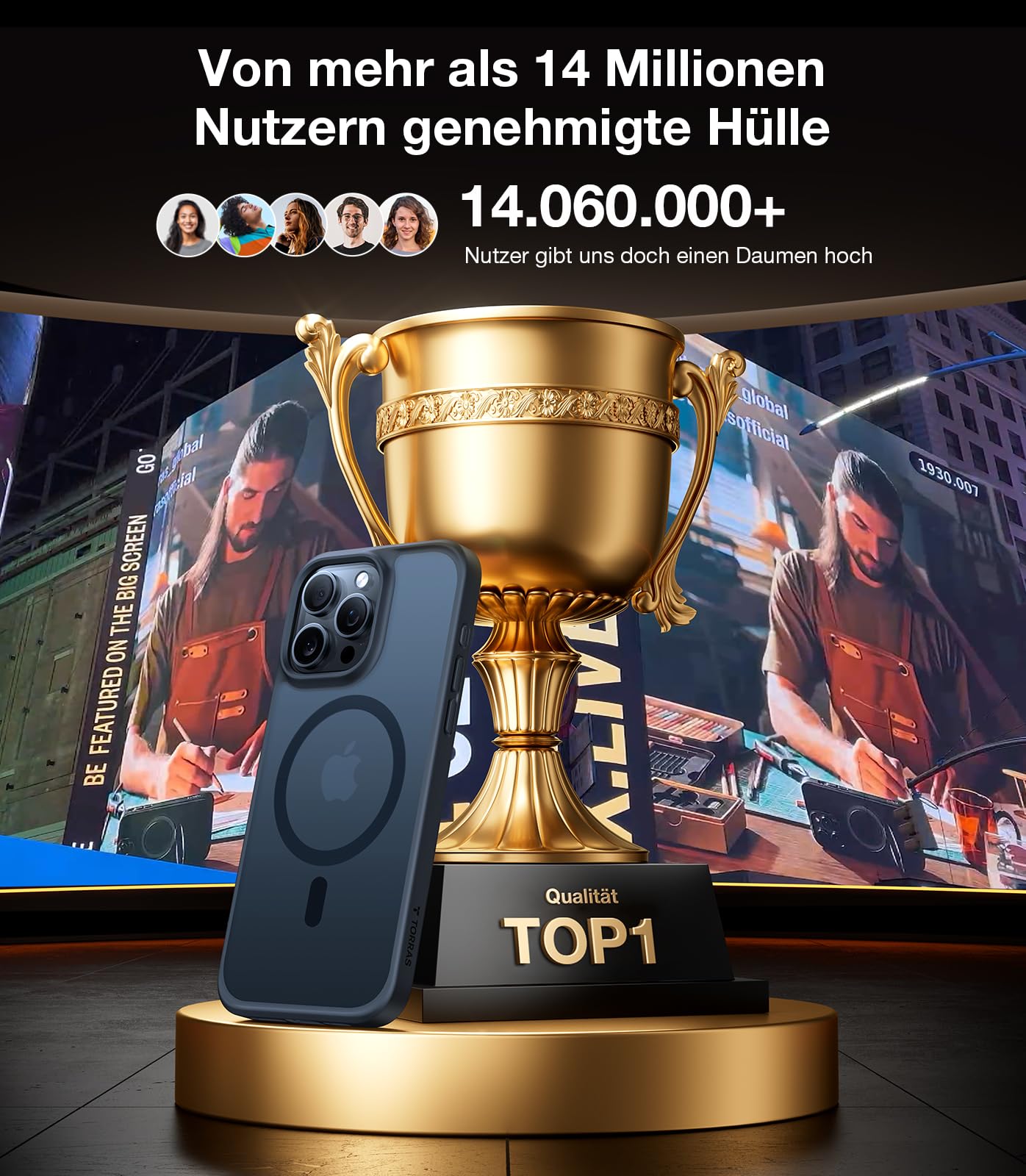 TORRAS Guardian-Mag für iPhone 17 Pro Hülle für MagSafe (Zertifizierte Militärschutz und Magnetkraft) Handyhülle iPhone 17 Pro Case Extrem Haltbarkeit Hülle Stoßfest Kratzfest Cover, Matt Blau