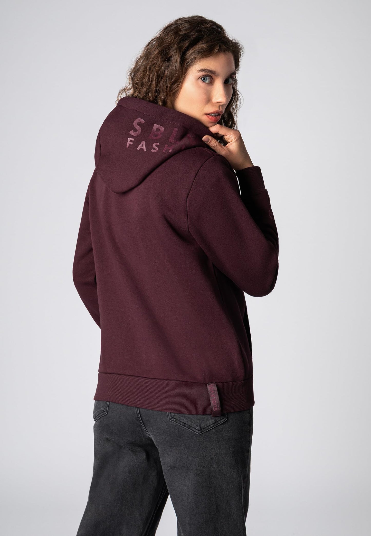 Sublevel Damen Sweathoodie Kapuzenpullover Sweatjacke mit Prints und Kapuze