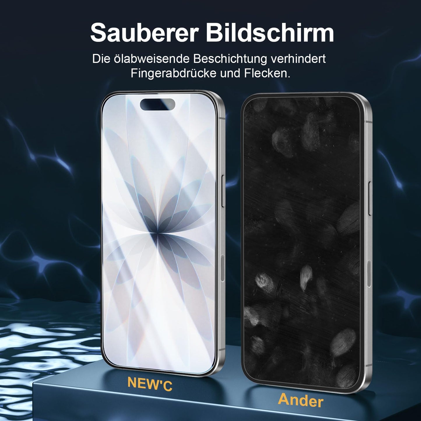 NEW'C für iPhone 16 für Panzerglas 6,1 Zoll (2 Stück) und 2 x Kamera Panzer Schutz für Kameraschutz (2 Stück) -Kratzfest -extrem widerstandsfähig -9H-Härteglas