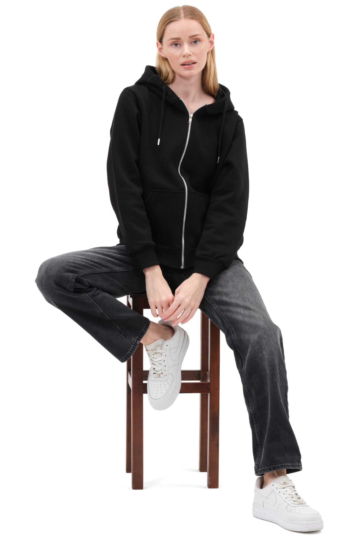 Smith & Solo Hoodie Damen – Kapuzenpullover Frauen Baumwolle Long, mit Kapuze Pullover Sweatshirt Rundhals, Slim Fit Freizeit Sport Langarmshirt, Hoodies Training - Pulli Streetwear