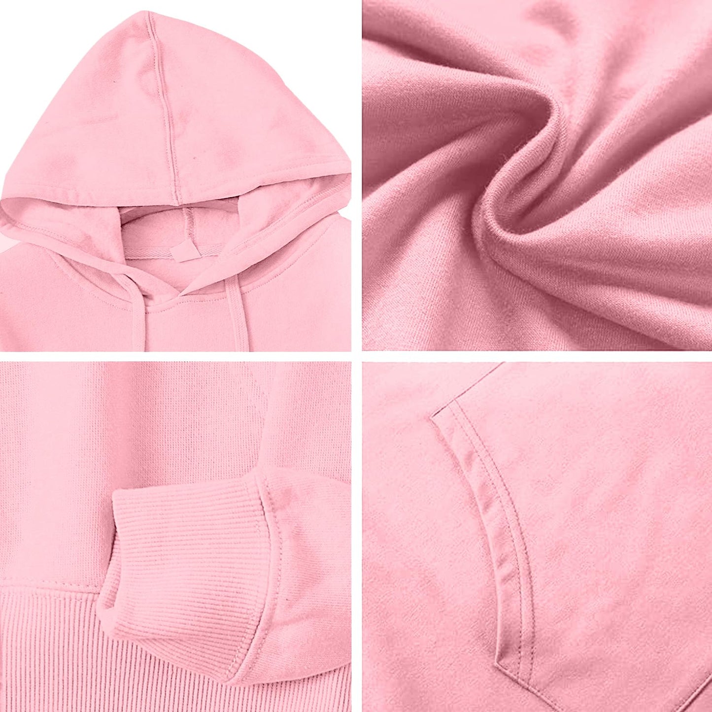 Hoodie Damen Kapuzenpullover Baumwolle Pullover Herbst Langarm Sweatshirt Casual Hoody mit Kapuze Leichter Pulli Oberteile