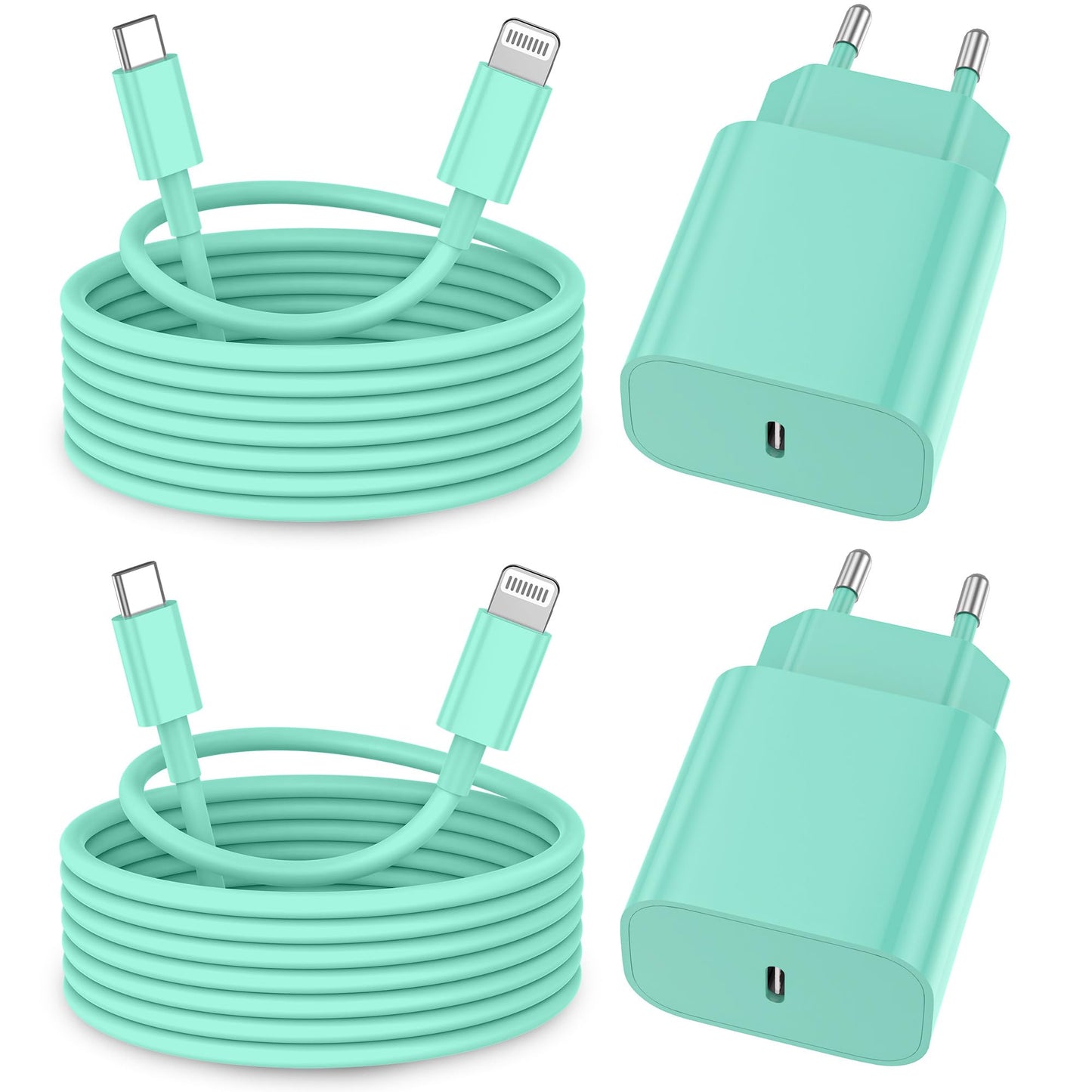 iPhone Ladekabel, [MFi-Zertifiziert] 2er Pack 25W iPhone Ladegerät Apple Ladekabel 2M, USBC Schnellladegerät mit USB C auf Lightning Kabel für i Phone 14 13 12 11 Pro Max XS XR X 8 7 6 Plus 5 iPad
