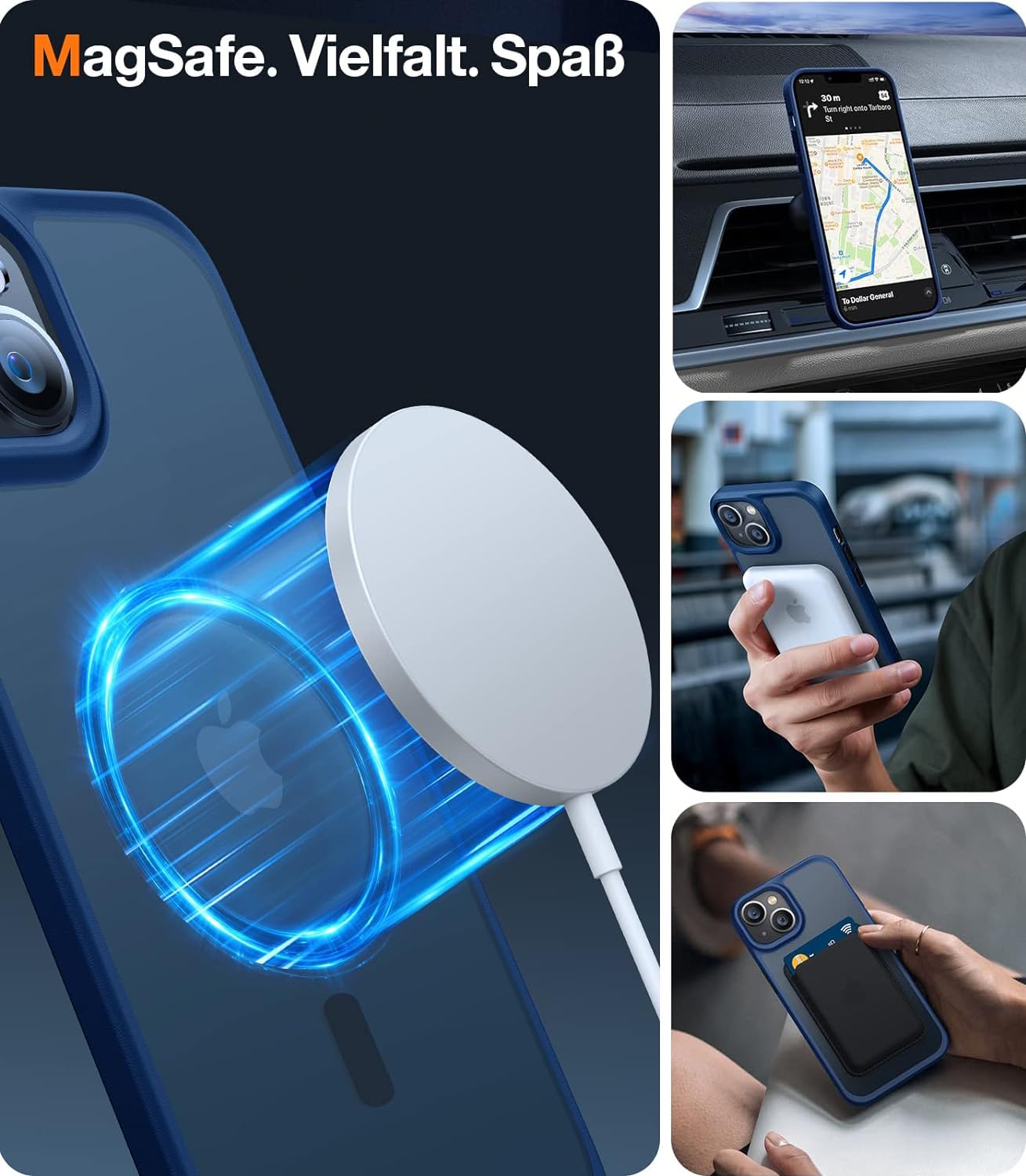 TORRAS Guardian-Mag für iPhone 17 Pro Hülle für MagSafe (Zertifizierte Militärschutz und Magnetkraft) Handyhülle iPhone 17 Pro Case Extrem Haltbarkeit Hülle Stoßfest Kratzfest Cover, Matt Blau