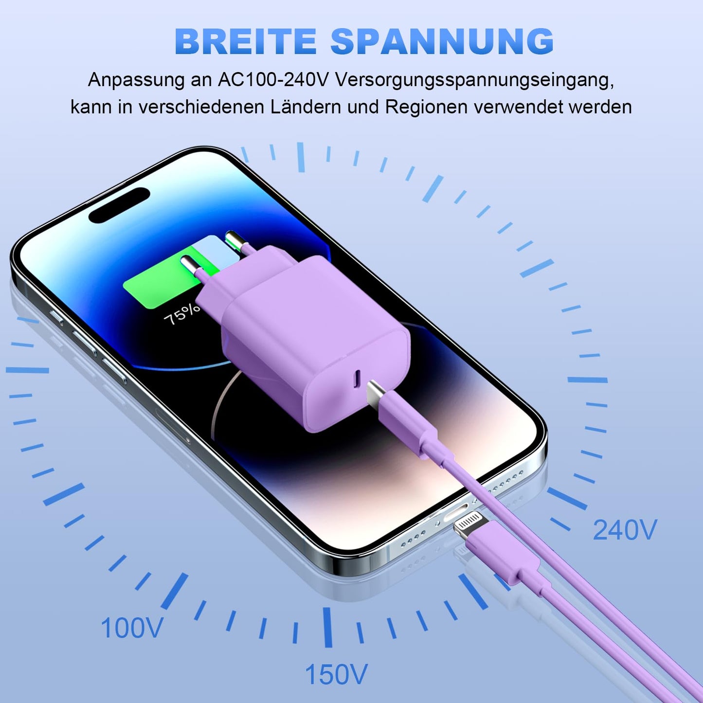 iPhone Ladekabel, [MFi-Zertifiziert] 2er Pack 25W iPhone Ladegerät Apple Ladekabel 2M, USBC Schnellladegerät mit USB C auf Lightning Kabel für i Phone 14 13 12 11 Pro Max XS XR X 8 7 6 Plus 5 iPad