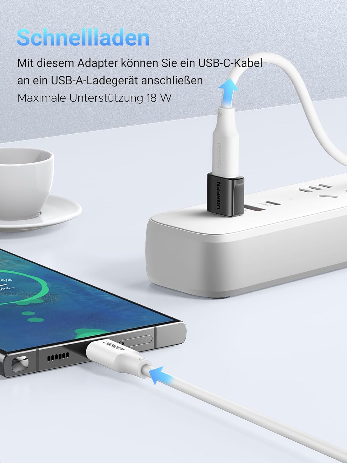 UGREEN USB C Adapter (3 Stück), 10Gbps USB C Buchse zu A Stecker Adapter Kompatibel Mit iPhone 17/16/15 Serie, iPad, Galaxy S24/S23 Serie, Laptops, Carplay usw