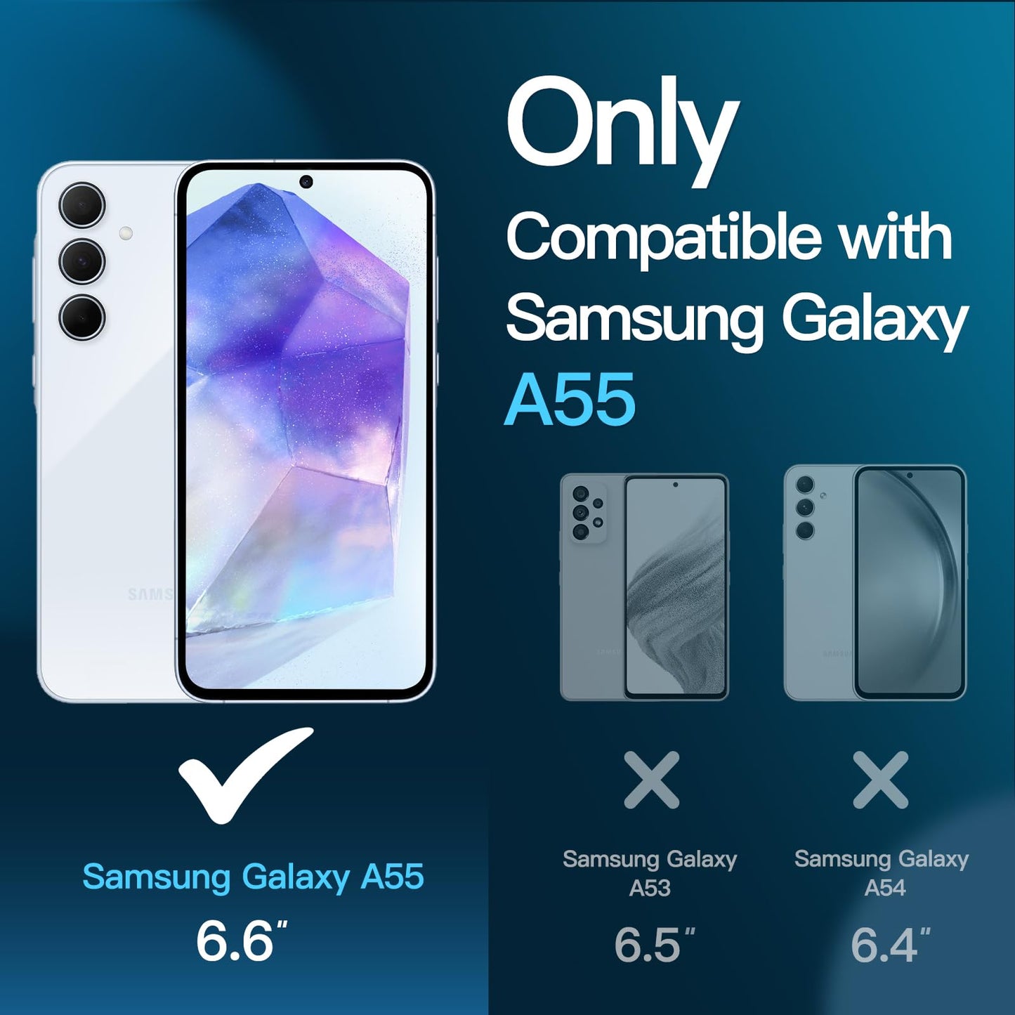 JETech Schutzfolie für Samsung Galaxy A54 5G 6,4 Zoll, 9H Panzer Schutz Glas Folie Displayschutz, Kratzfest, HD Klar, 3 Stück