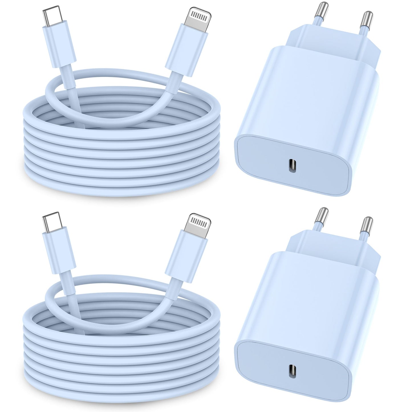 iPhone Ladekabel, [MFi-Zertifiziert] 2er Pack 25W iPhone Ladegerät Apple Ladekabel 2M, USBC Schnellladegerät mit USB C auf Lightning Kabel für i Phone 14 13 12 11 Pro Max XS XR X 8 7 6 Plus 5 iPad