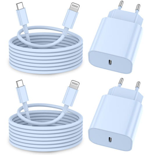 iPhone Ladekabel, [MFi-Zertifiziert] 2er Pack 25W iPhone Ladegerät Apple Ladekabel 2M, USBC Schnellladegerät mit USB C auf Lightning Kabel für i Phone 14 13 12 11 Pro Max XS XR X 8 7 6 Plus 5 iPad