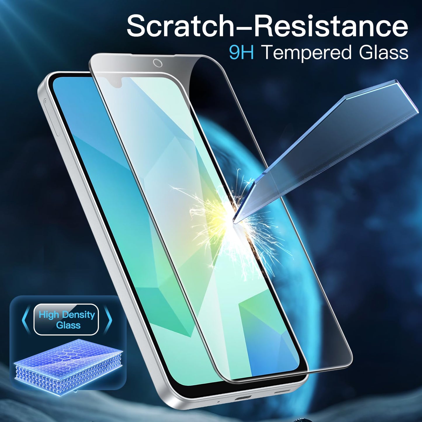 JETech Schutzfolie für Samsung Galaxy A54 5G 6,4 Zoll, 9H Panzer Schutz Glas Folie Displayschutz, Kratzfest, HD Klar, 3 Stück