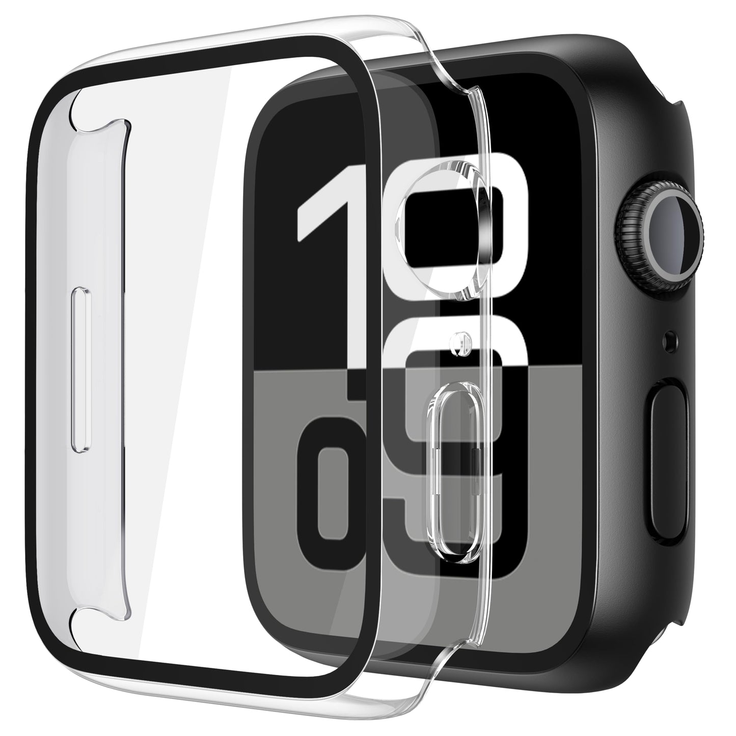 Misxi 2 Stück Harte PC Schutzhülle mit Gehärtetem Displayschutz für Apple Watch Series 11 (2025) Series 10 46mm, Ultra-dünne Anti-Fall Kratzfeste Abdeckung Schutz für iWatch, Mattschwarz