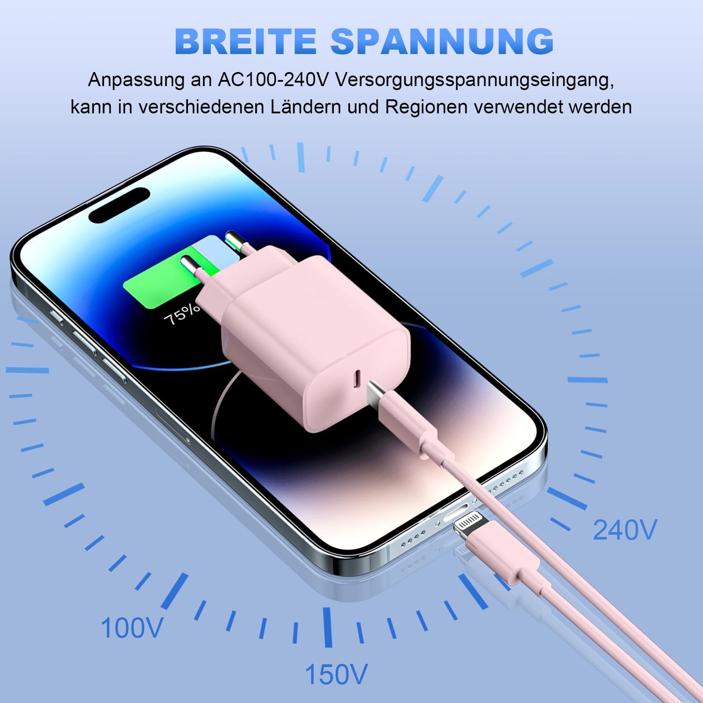 iPhone Ladekabel, [MFi-Zertifiziert] 2er Pack 25W iPhone Ladegerät Apple Ladekabel 2M, USBC Schnellladegerät mit USB C auf Lightning Kabel für i Phone 14 13 12 11 Pro Max XS XR X 8 7 6 Plus 5 iPad