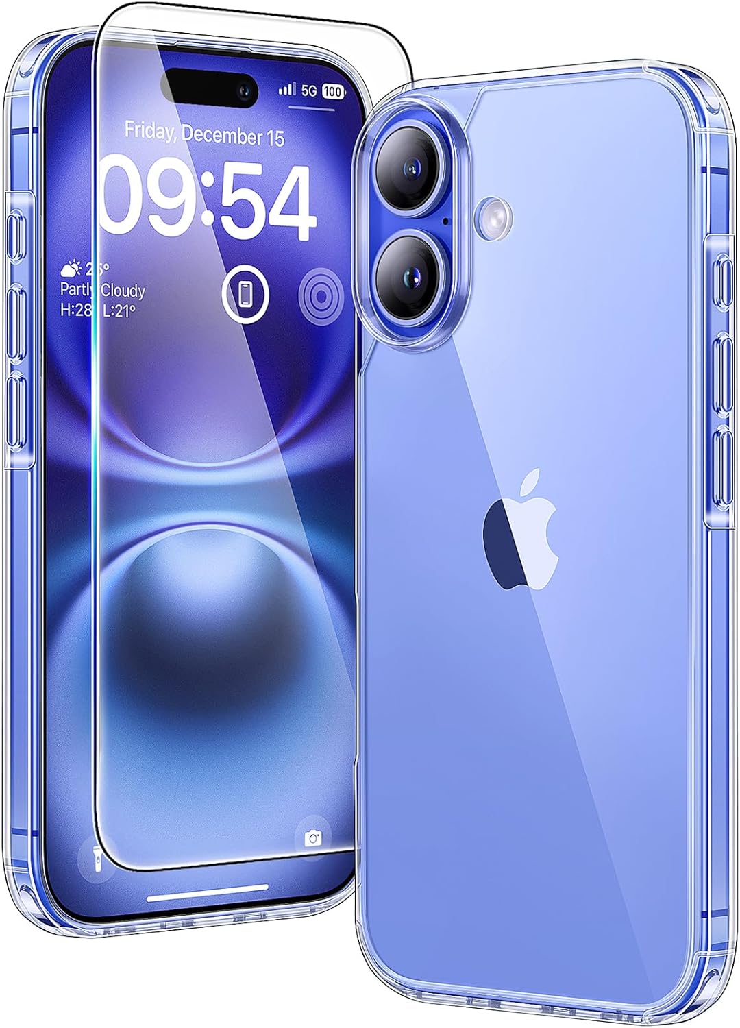 TAURI für iPhone 17 Hülle 6,3" mit Panzer Schutz Glas Folie, Kompatibel mit MagSafe, Schutz nach Militärstandard, [Anti-Vergilbung] Stoßfest Transparent Magnetisch Handyhülle - Durchsichtig