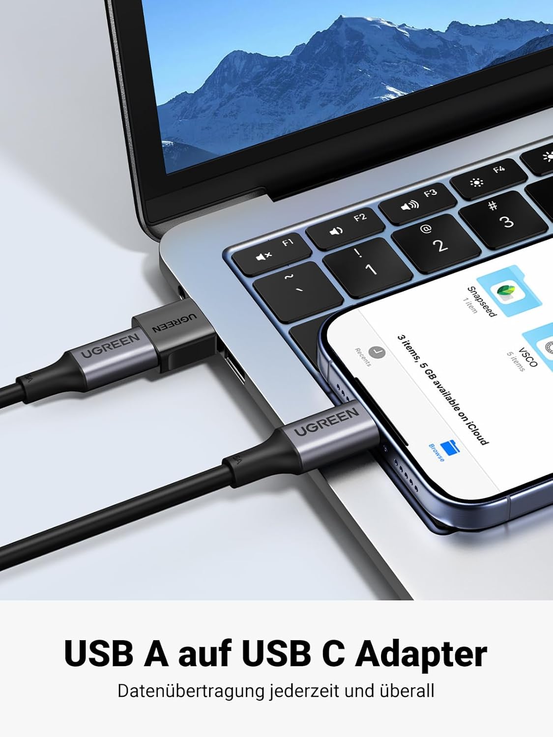UGREEN USB C Adapter (3 Stück), 10Gbps USB C Buchse zu A Stecker Adapter Kompatibel Mit iPhone 17/16/15 Serie, iPad, Galaxy S24/S23 Serie, Laptops, Carplay usw