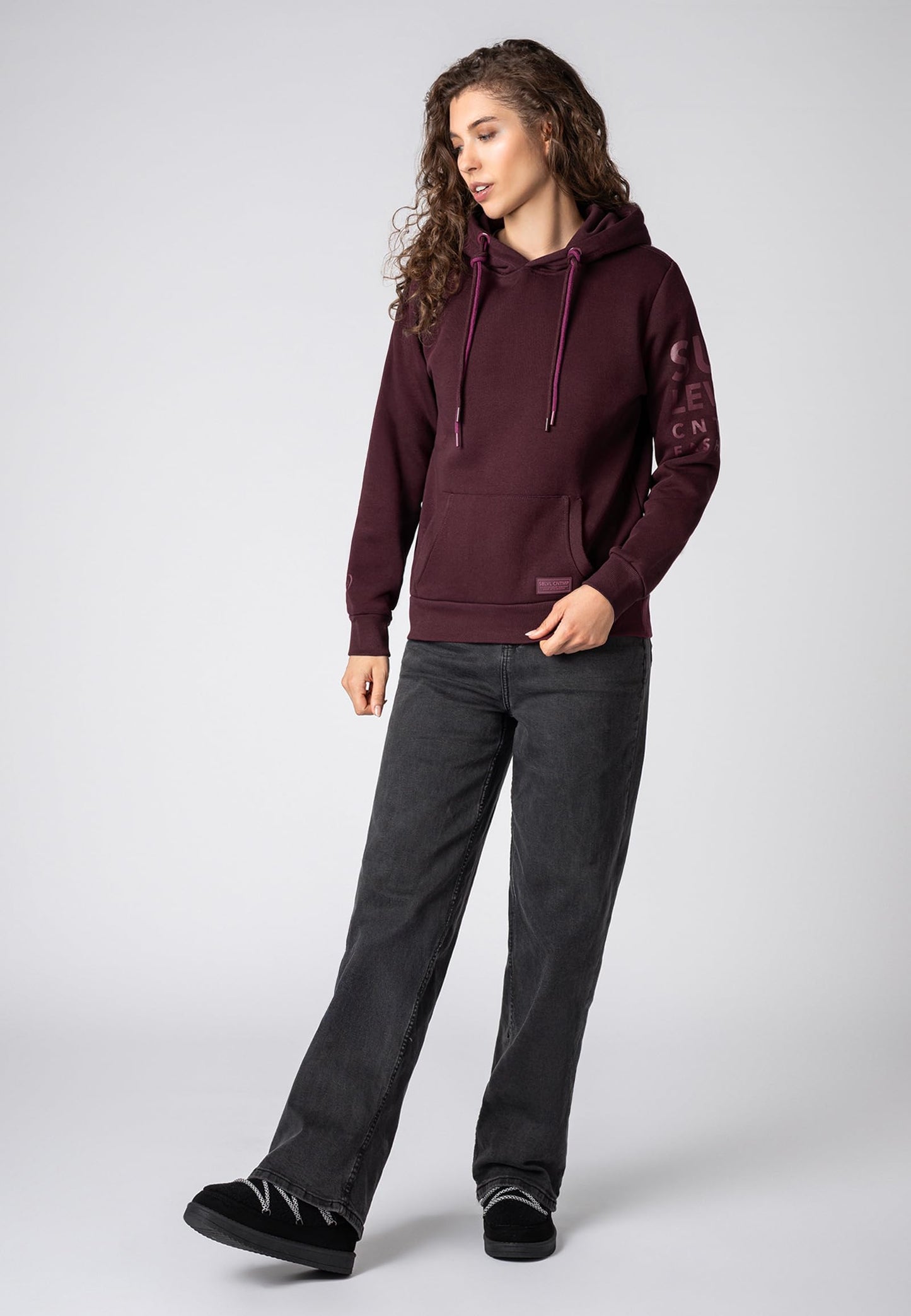 Sublevel Damen Sweathoodie Kapuzenpullover Sweatjacke mit Prints und Kapuze