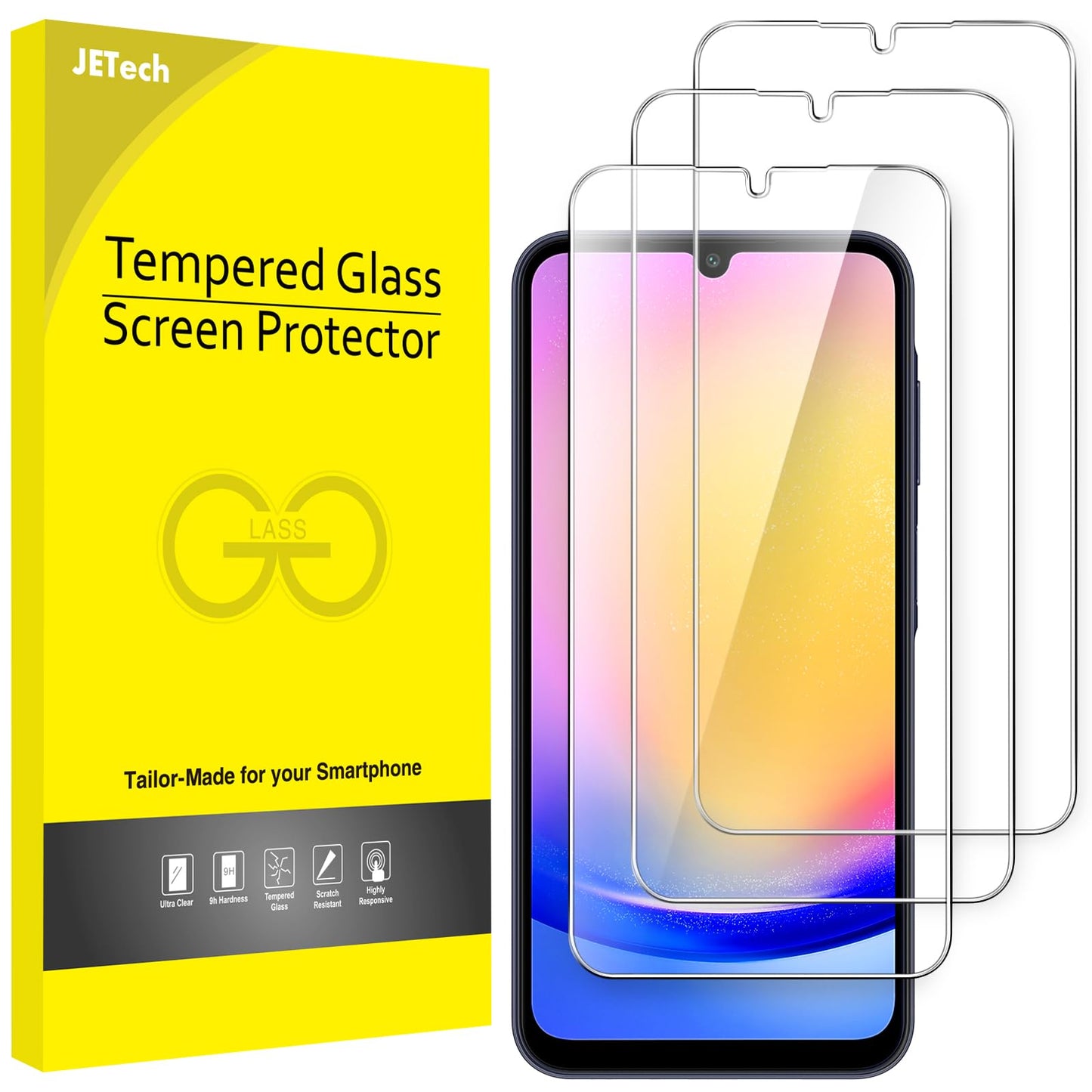 JETech Schutzfolie für Samsung Galaxy A54 5G 6,4 Zoll, 9H Panzer Schutz Glas Folie Displayschutz, Kratzfest, HD Klar, 3 Stück