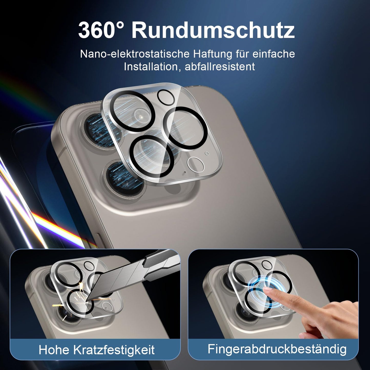 NEW'C für iPhone 16 für Panzerglas 6,1 Zoll (2 Stück) und 2 x Kamera Panzer Schutz für Kameraschutz (2 Stück) -Kratzfest -extrem widerstandsfähig -9H-Härteglas