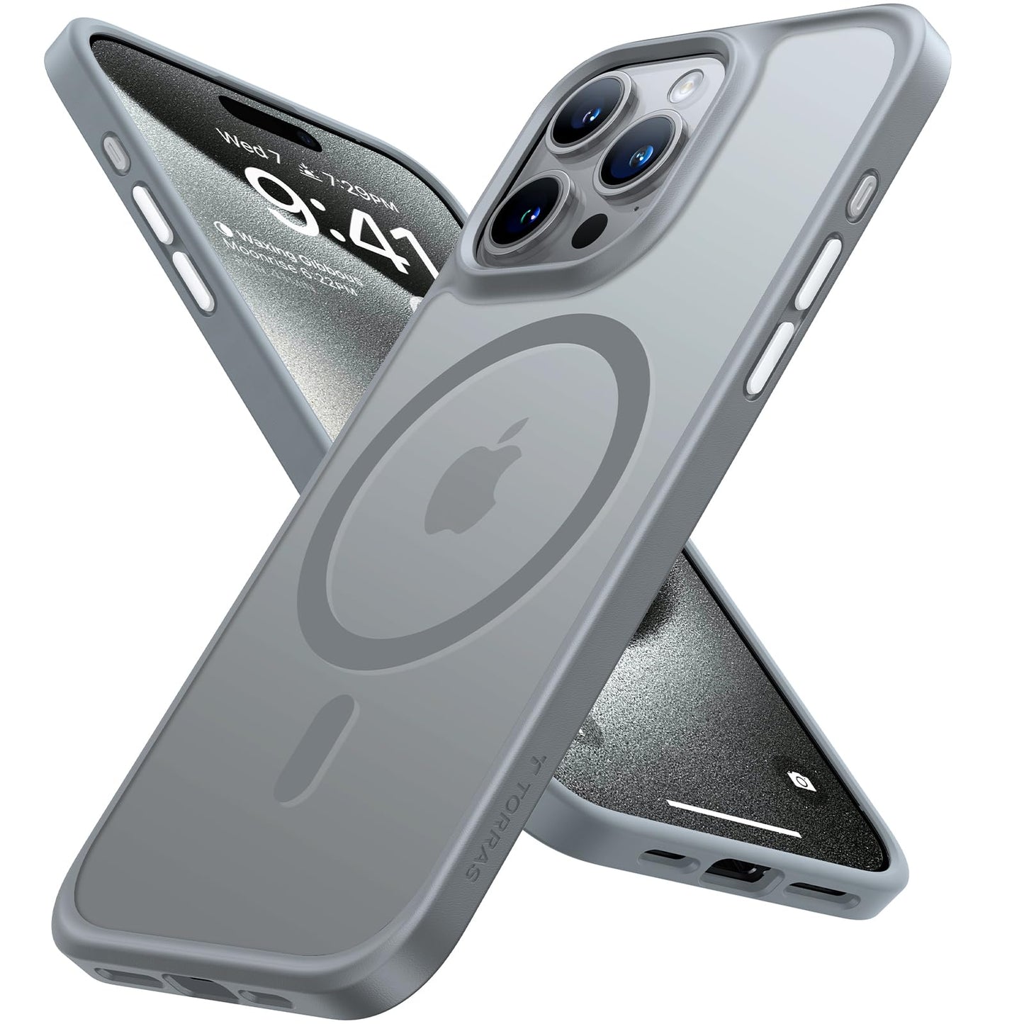 TORRAS Guardian-Mag für iPhone 17 Pro Hülle für MagSafe (Zertifizierte Militärschutz und Magnetkraft) Handyhülle iPhone 17 Pro Case Extrem Haltbarkeit Hülle Stoßfest Kratzfest Cover, Matt Blau