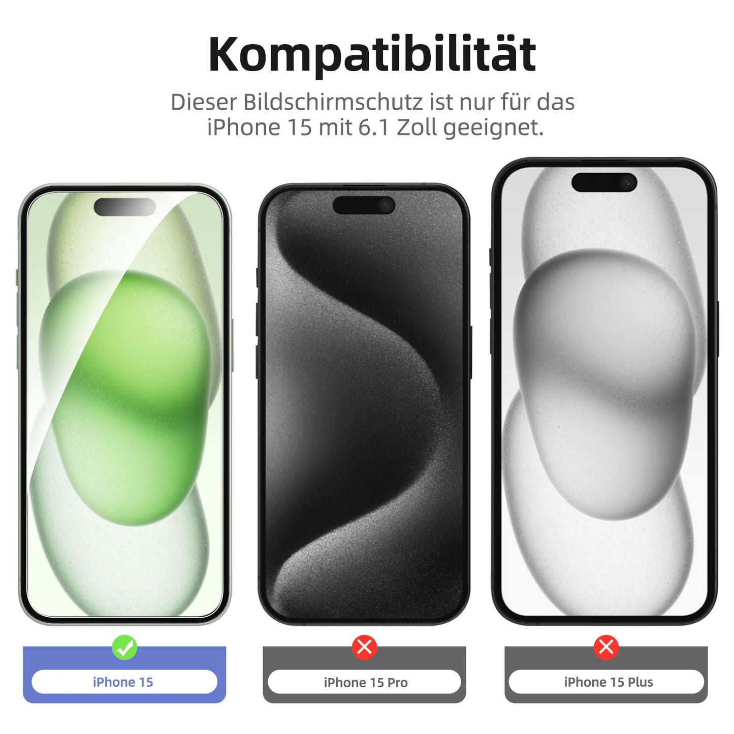 NEW'C für iPhone 16 für Panzerglas 6,1 Zoll (2 Stück) und 2 x Kamera Panzer Schutz für Kameraschutz (2 Stück) -Kratzfest -extrem widerstandsfähig -9H-Härteglas