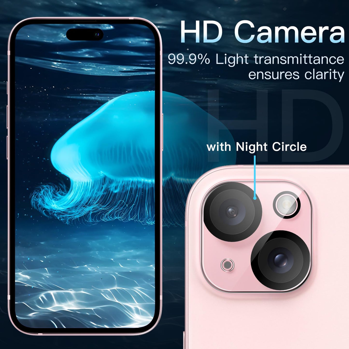 JETech Kameraschutz für iPhone 17 Pro 6,3 Zoll, 9H Gehärtetes Glas, Anti-Kratzer, Hat Keinen Einfluss auf die Hülle, Beeinträchtigt Nachtaufnahmen Nicht, HD Klar, 3 Stück (Durchsichtig)