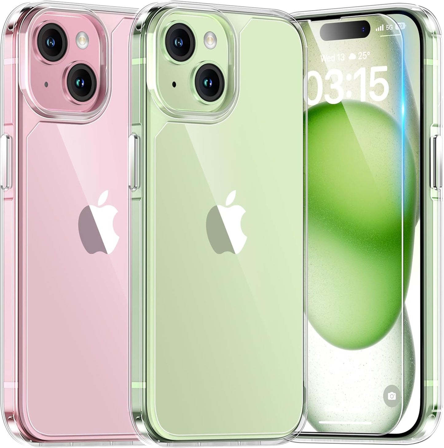 TAURI für iPhone 17 Hülle 6,3" mit Panzer Schutz Glas Folie, Kompatibel mit MagSafe, Schutz nach Militärstandard, [Anti-Vergilbung] Stoßfest Transparent Magnetisch Handyhülle - Durchsichtig
