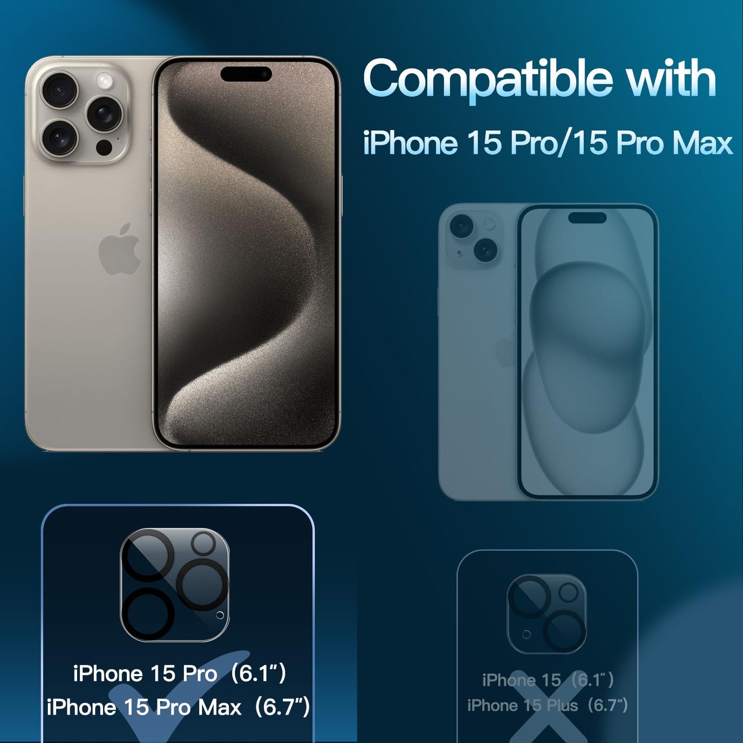 JETech Kameraschutz für iPhone 17 Pro 6,3 Zoll, 9H Gehärtetes Glas, Anti-Kratzer, Hat Keinen Einfluss auf die Hülle, Beeinträchtigt Nachtaufnahmen Nicht, HD Klar, 3 Stück (Durchsichtig)