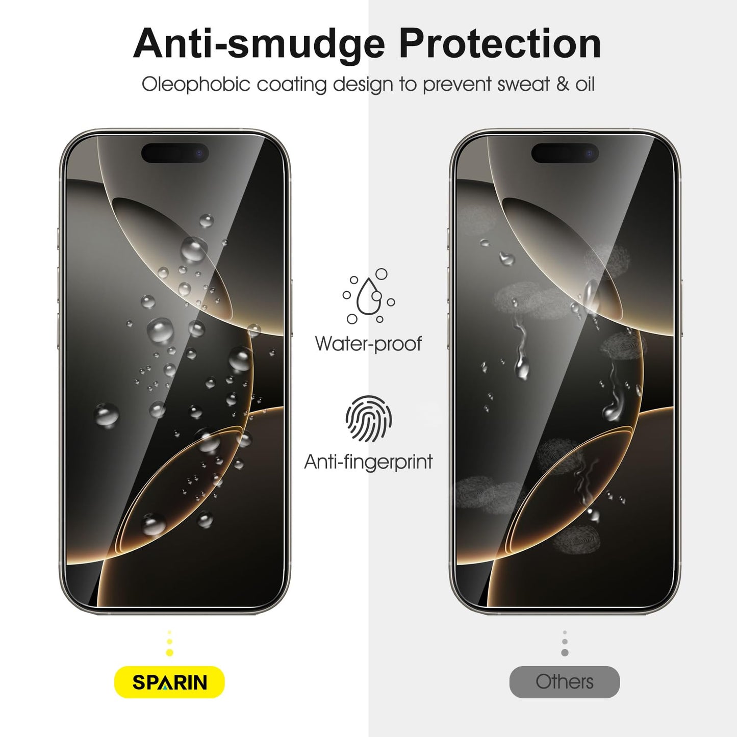 SPARIN für iPhone 17 Pro 6.3 Zoll 2025 Panzer Schutz Glas, 3 Stück Schutzfolie und 3 Stück Kameraschutz mit Montage Rahmen, 9H Härte, Anti-Bläschen,HD-Klar