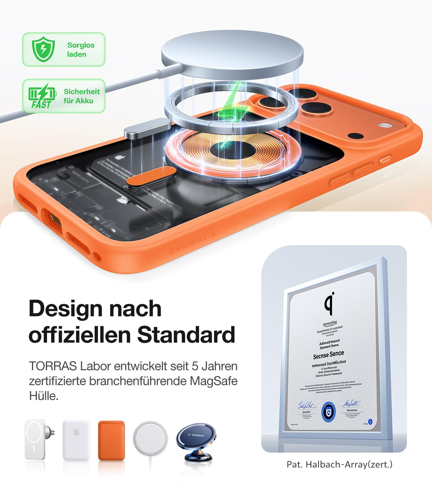 TORRAS Guardian-Mag für iPhone 17 Pro Hülle für MagSafe (Zertifizierte Militärschutz und Magnetkraft) Handyhülle iPhone 17 Pro Case Extrem Haltbarkeit Hülle Stoßfest Kratzfest Cover, Matt Blau