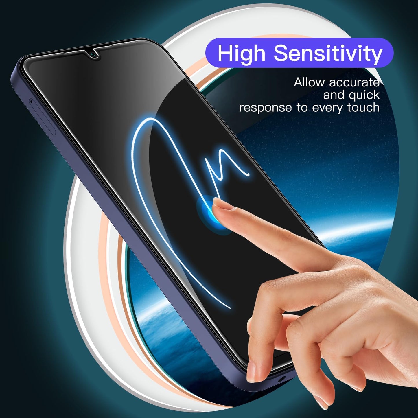 JETech Schutzfolie für Samsung Galaxy A54 5G 6,4 Zoll, 9H Panzer Schutz Glas Folie Displayschutz, Kratzfest, HD Klar, 3 Stück