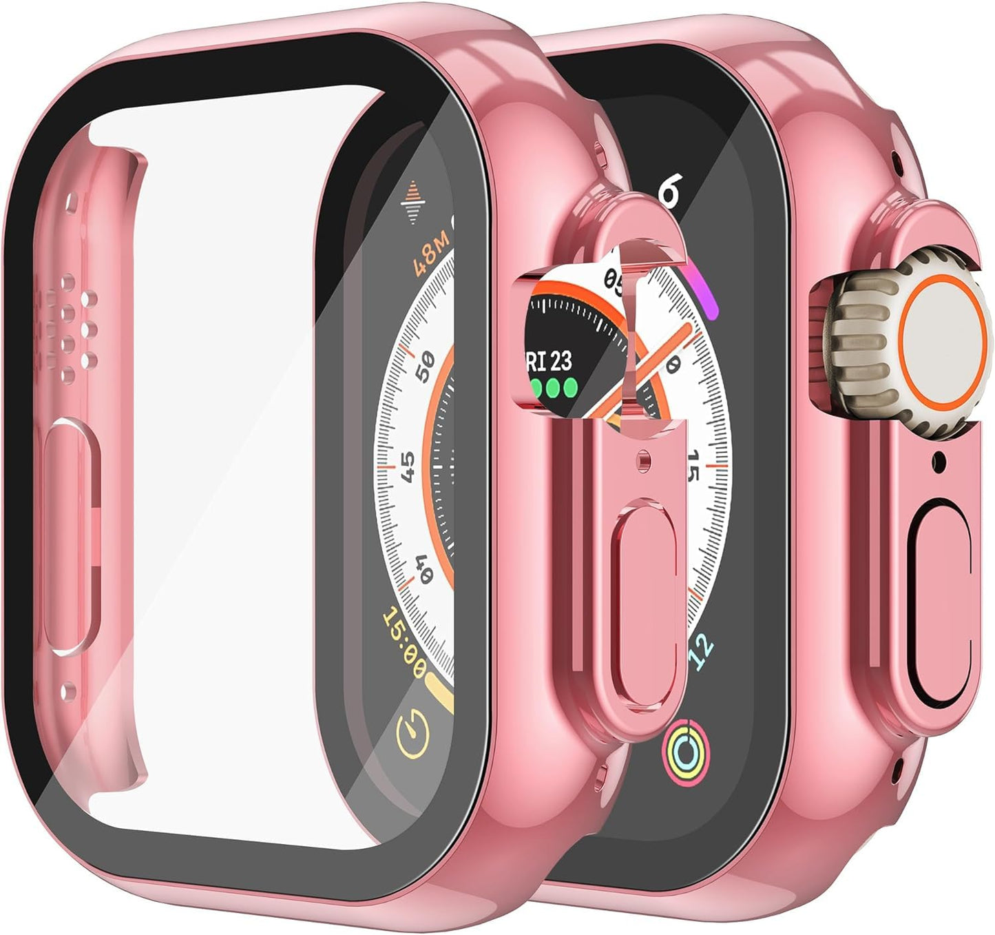 Misxi 2 Stück Harte PC Schutzhülle mit Gehärtetem Displayschutz für Apple Watch Series 11 (2025) Series 10 46mm, Ultra-dünne Anti-Fall Kratzfeste Abdeckung Schutz für iWatch, Mattschwarz