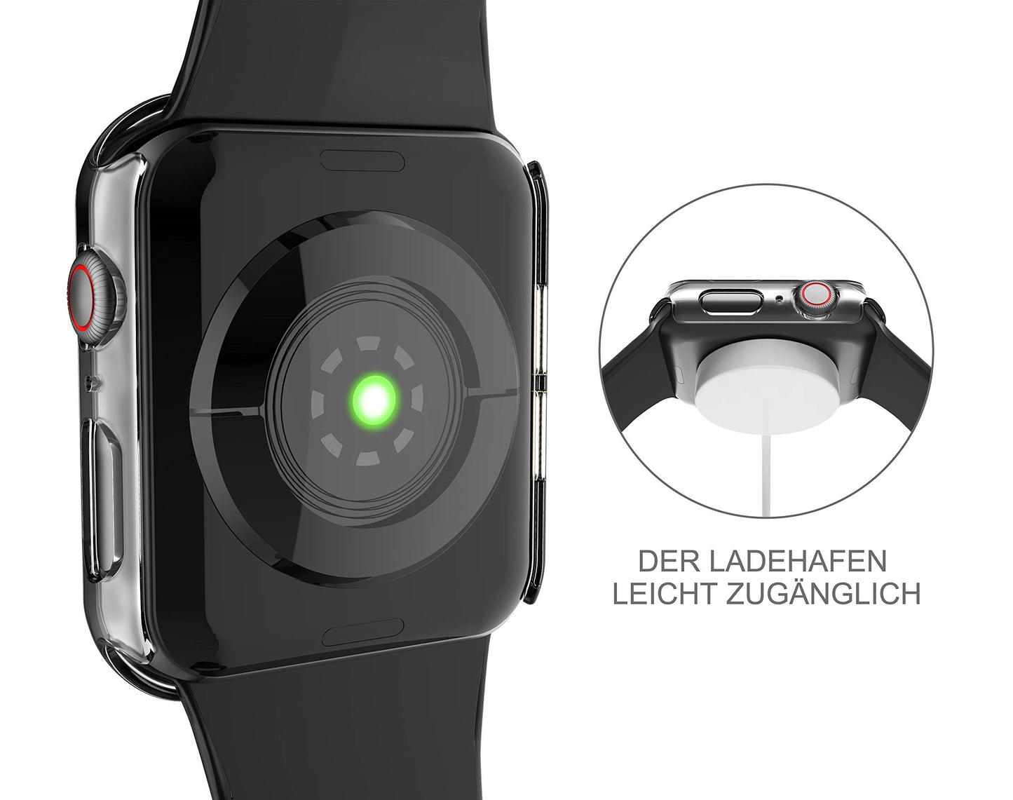 Misxi 2 Stück Harte PC Schutzhülle mit Gehärtetem Displayschutz für Apple Watch Series 11 (2025) Series 10 46mm, Ultra-dünne Anti-Fall Kratzfeste Abdeckung Schutz für iWatch, Mattschwarz