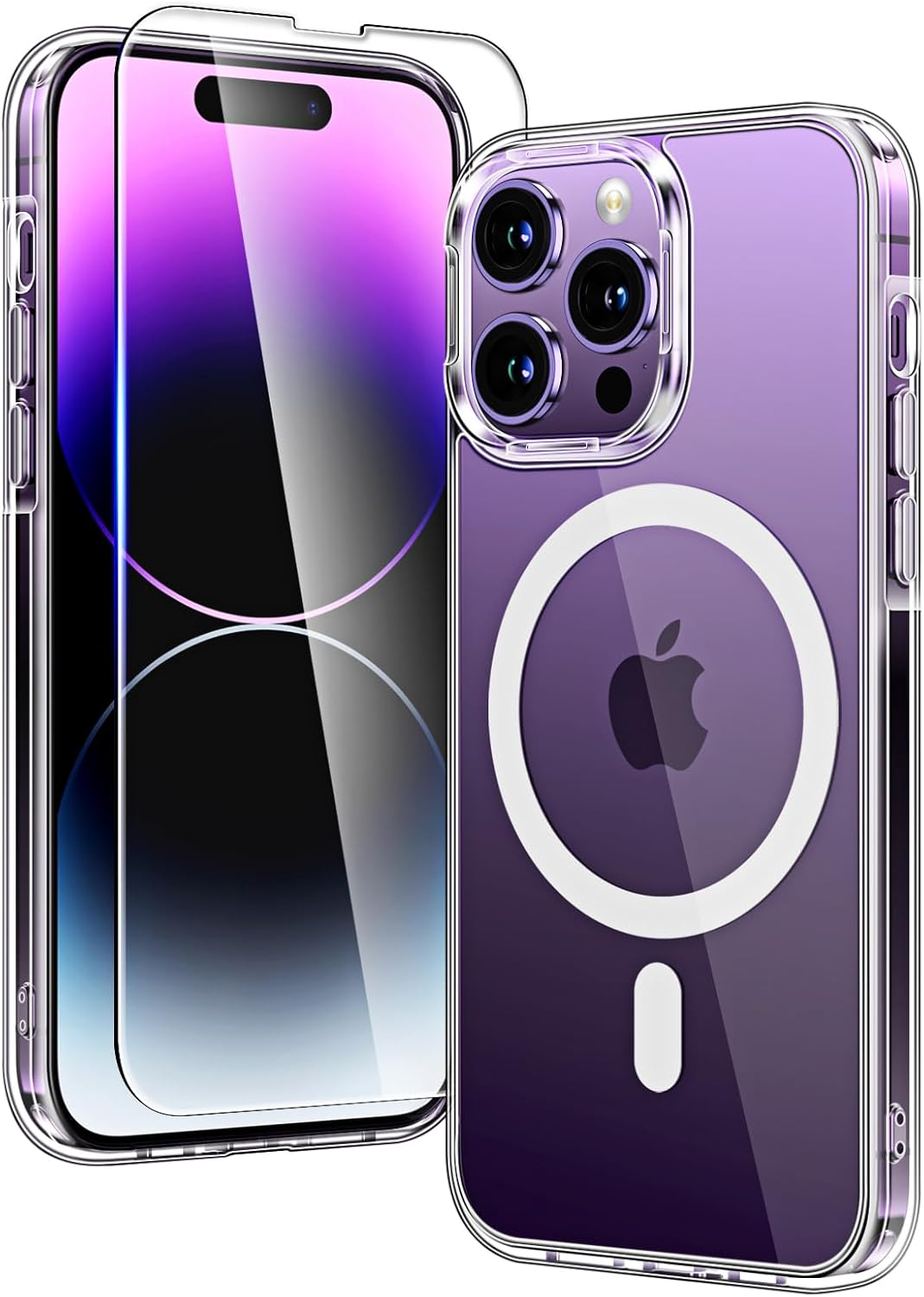 TAURI für iPhone 17 Hülle 6,3" mit Panzer Schutz Glas Folie, Kompatibel mit MagSafe, Schutz nach Militärstandard, [Anti-Vergilbung] Stoßfest Transparent Magnetisch Handyhülle - Durchsichtig