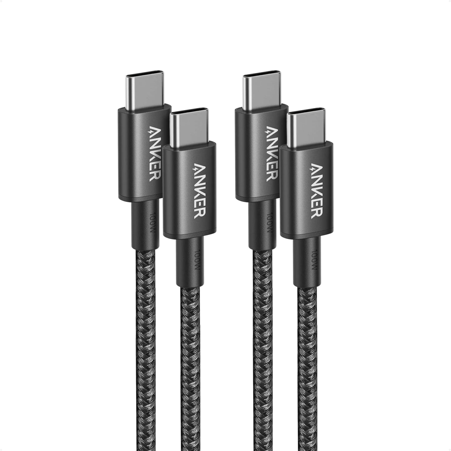 Anker Nylon USB-C to USB-C Charging Cable 2.0, 100W Type-C Charging Cable, 3m Long, Fast Charging for iPad Mini 6. Gen, MacBook Pro 2020, iPad Pro 2020, iPad Air 4, Galaxy S20 Plus S9, Pixel, Switch