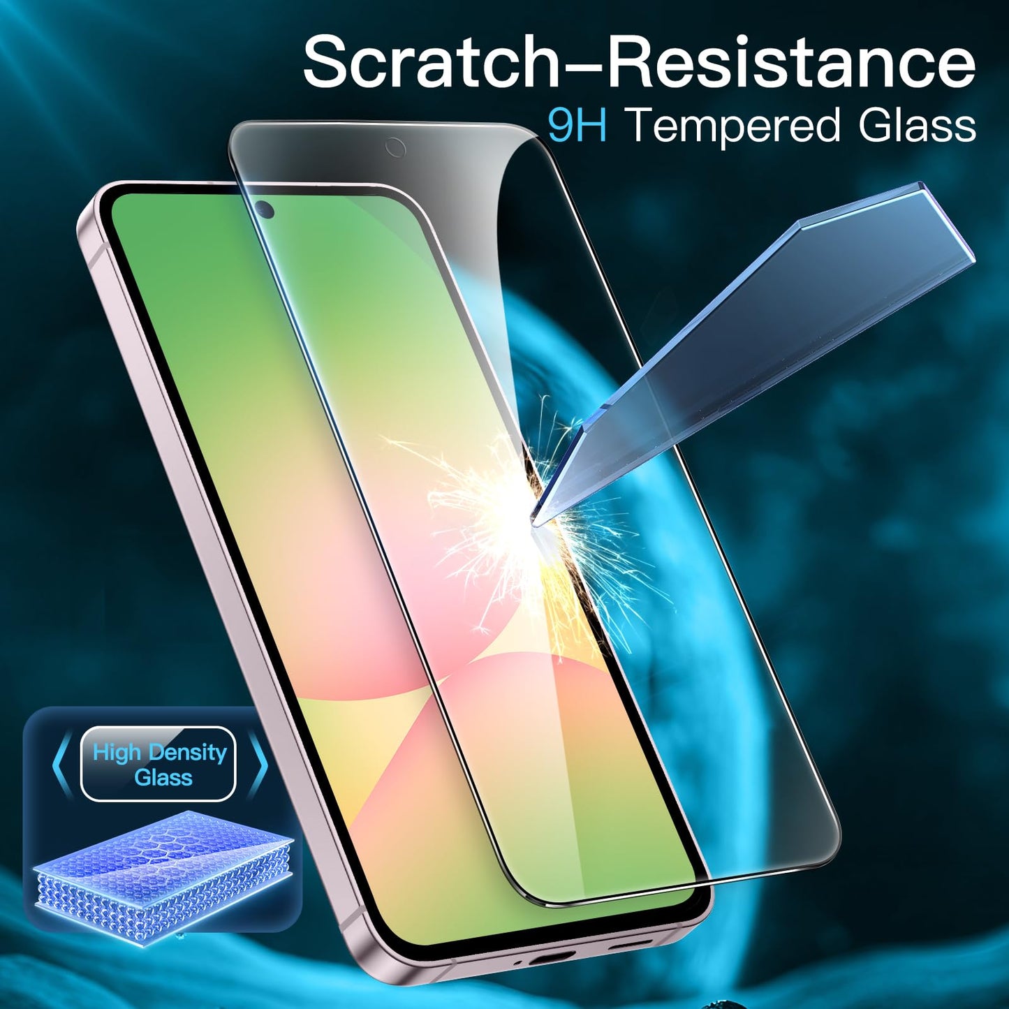 JETech Schutzfolie für Samsung Galaxy A54 5G 6,4 Zoll, 9H Panzer Schutz Glas Folie Displayschutz, Kratzfest, HD Klar, 3 Stück