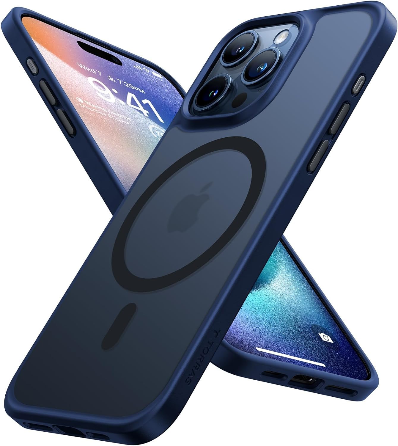 TORRAS Guardian-Mag für iPhone 17 Pro Hülle für MagSafe (Zertifizierte Militärschutz und Magnetkraft) Handyhülle iPhone 17 Pro Case Extrem Haltbarkeit Hülle Stoßfest Kratzfest Cover, Matt Blau