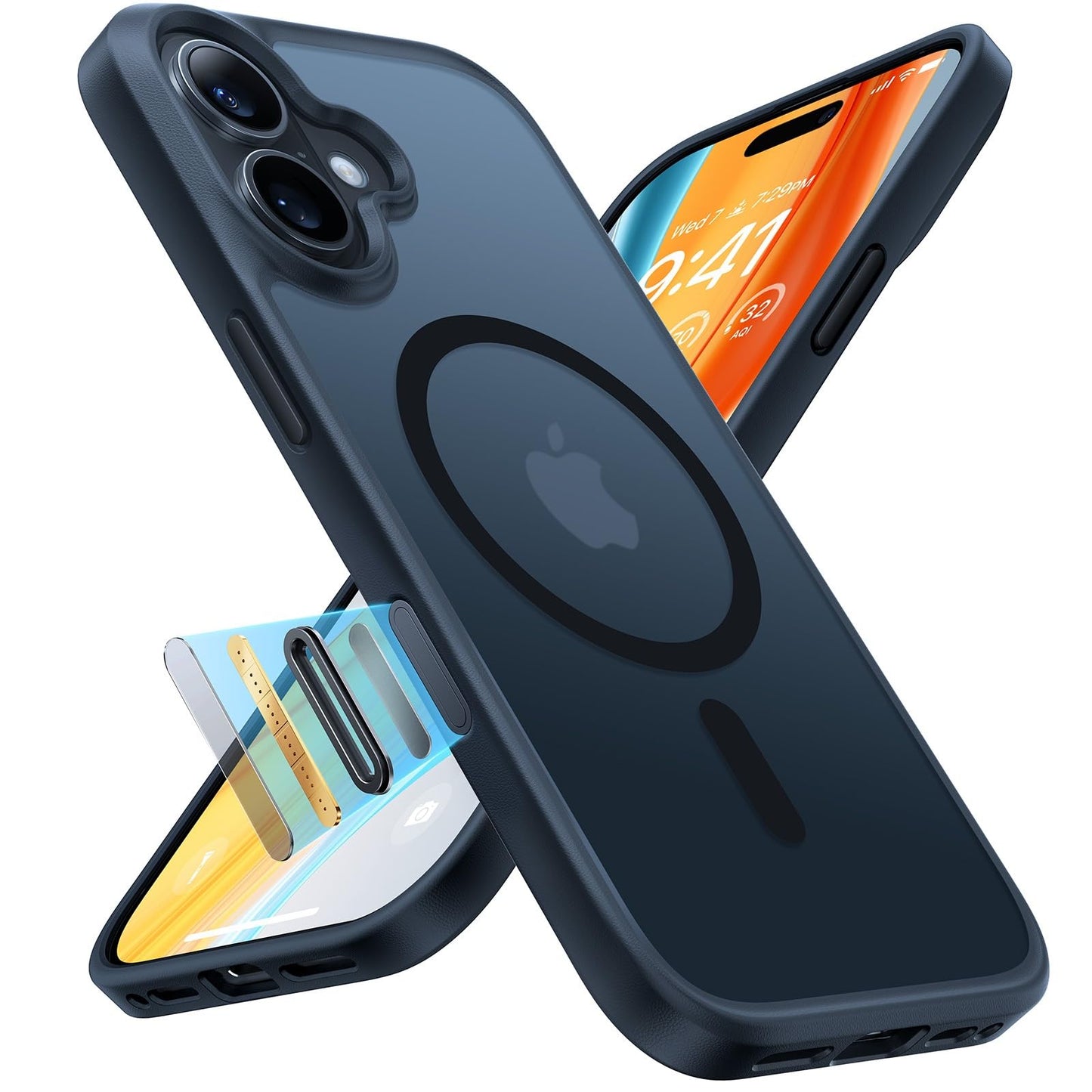 TORRAS Guardian-Mag für iPhone 17 Pro Hülle für MagSafe (Zertifizierte Militärschutz und Magnetkraft) Handyhülle iPhone 17 Pro Case Extrem Haltbarkeit Hülle Stoßfest Kratzfest Cover, Matt Blau