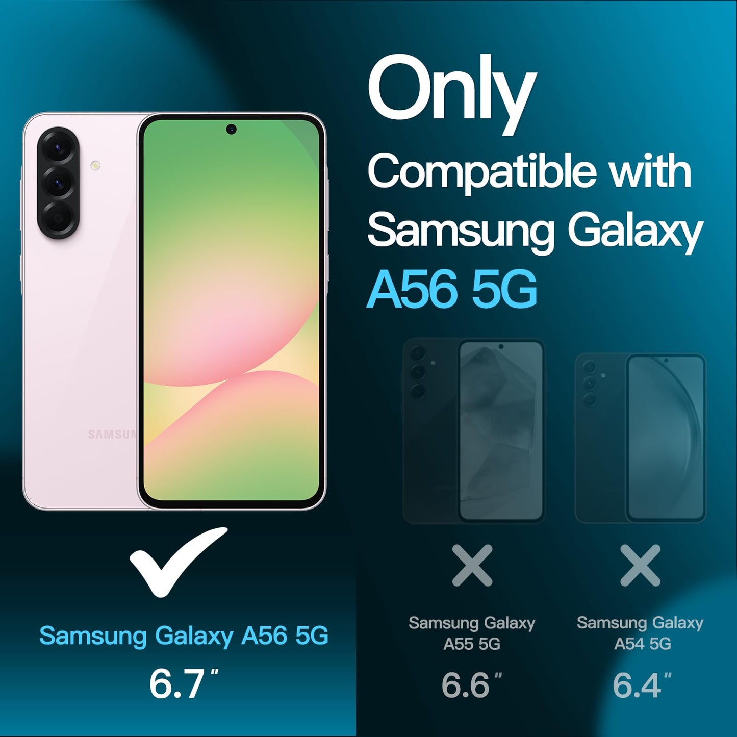JETech Schutzfolie für Samsung Galaxy A54 5G 6,4 Zoll, 9H Panzer Schutz Glas Folie Displayschutz, Kratzfest, HD Klar, 3 Stück