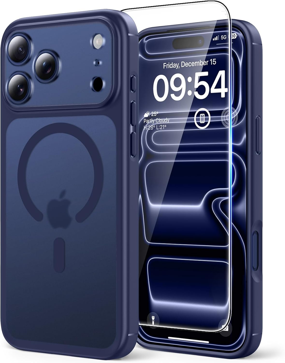 TAURI für iPhone 17 Hülle 6,3" mit Panzer Schutz Glas Folie, Kompatibel mit MagSafe, Schutz nach Militärstandard, [Anti-Vergilbung] Stoßfest Transparent Magnetisch Handyhülle - Durchsichtig