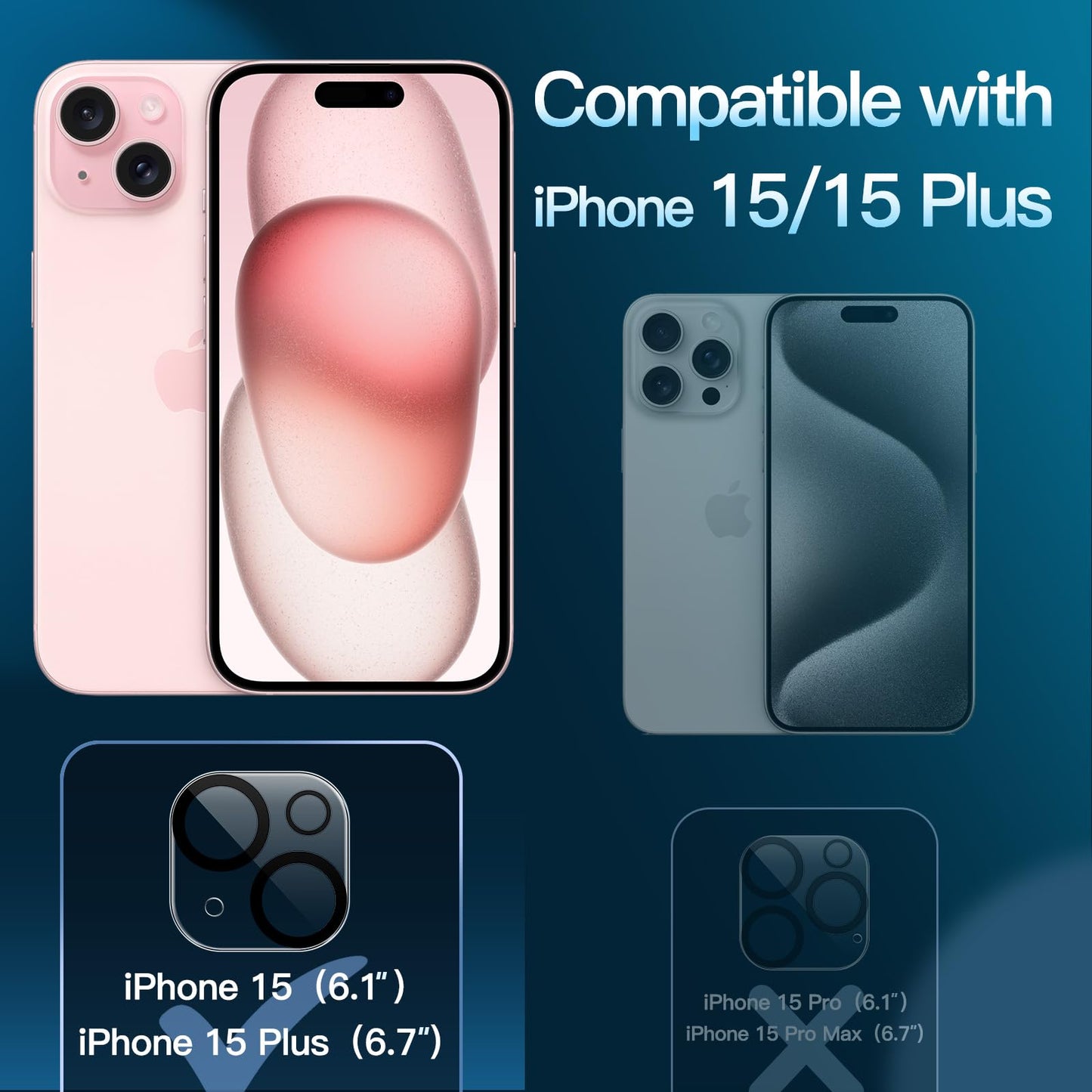 JETech Kameraschutz für iPhone 17 Pro 6,3 Zoll, 9H Gehärtetes Glas, Anti-Kratzer, Hat Keinen Einfluss auf die Hülle, Beeinträchtigt Nachtaufnahmen Nicht, HD Klar, 3 Stück (Durchsichtig)